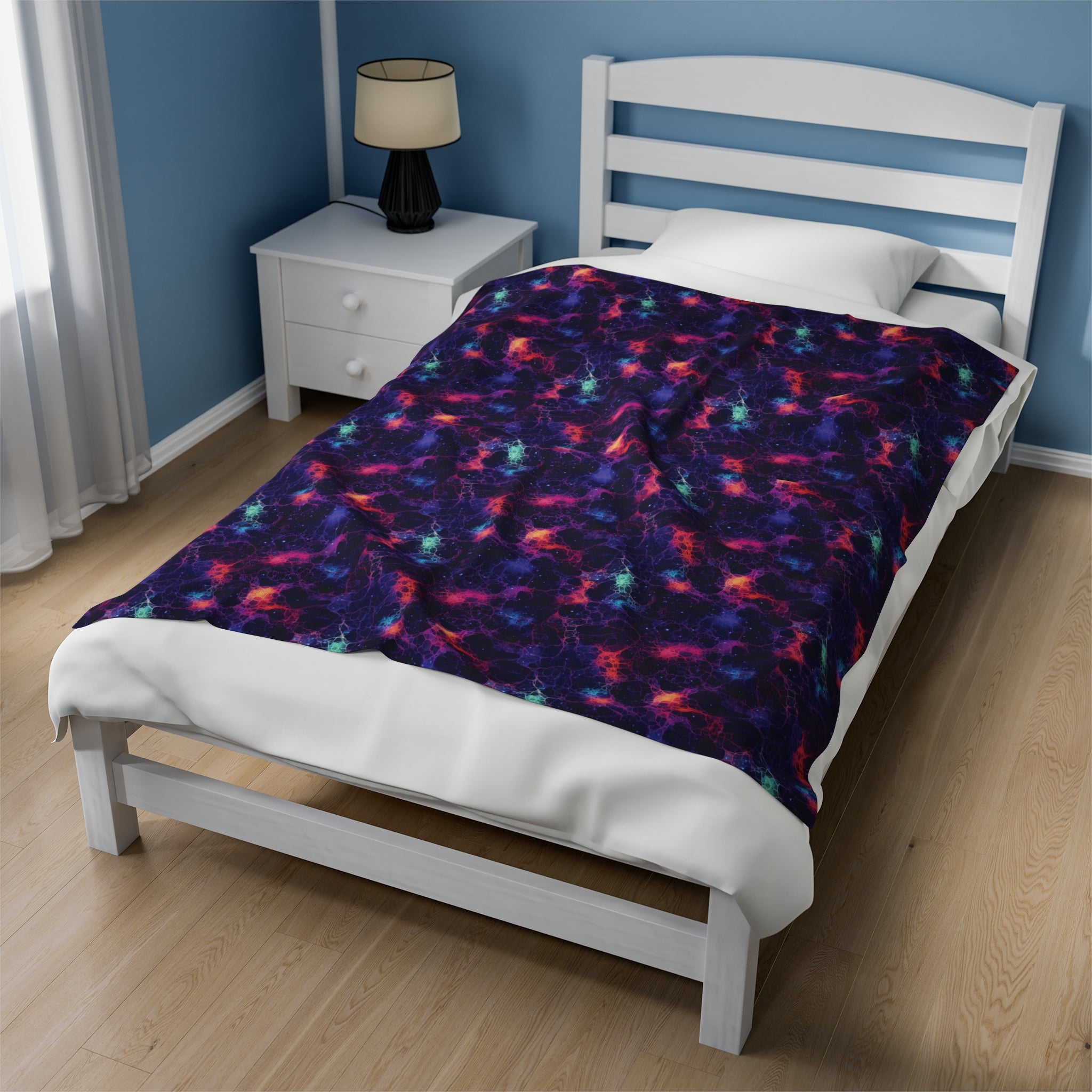 Velveteen Plush Blanket (AOP) - Fantasy Galaxies 08