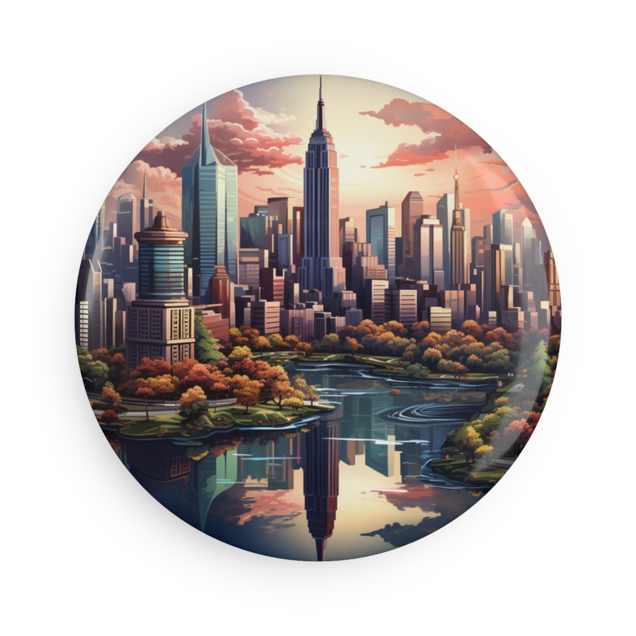 Button Magnet, Round (1 & 10 pcs) - Isometric City Designs 12