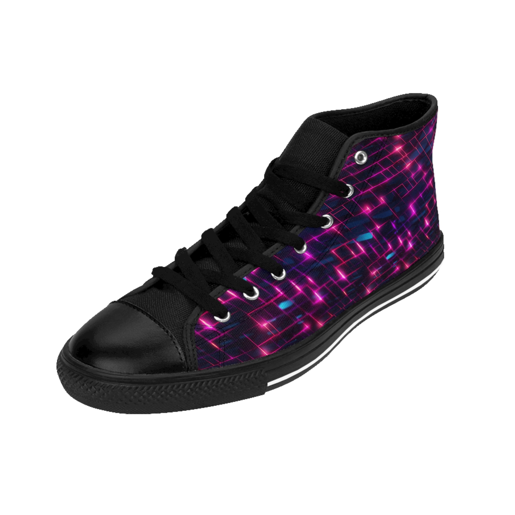 Men's Classic Sneakers (AOP) - Seamless Vibrant Synthwave Designs 03
