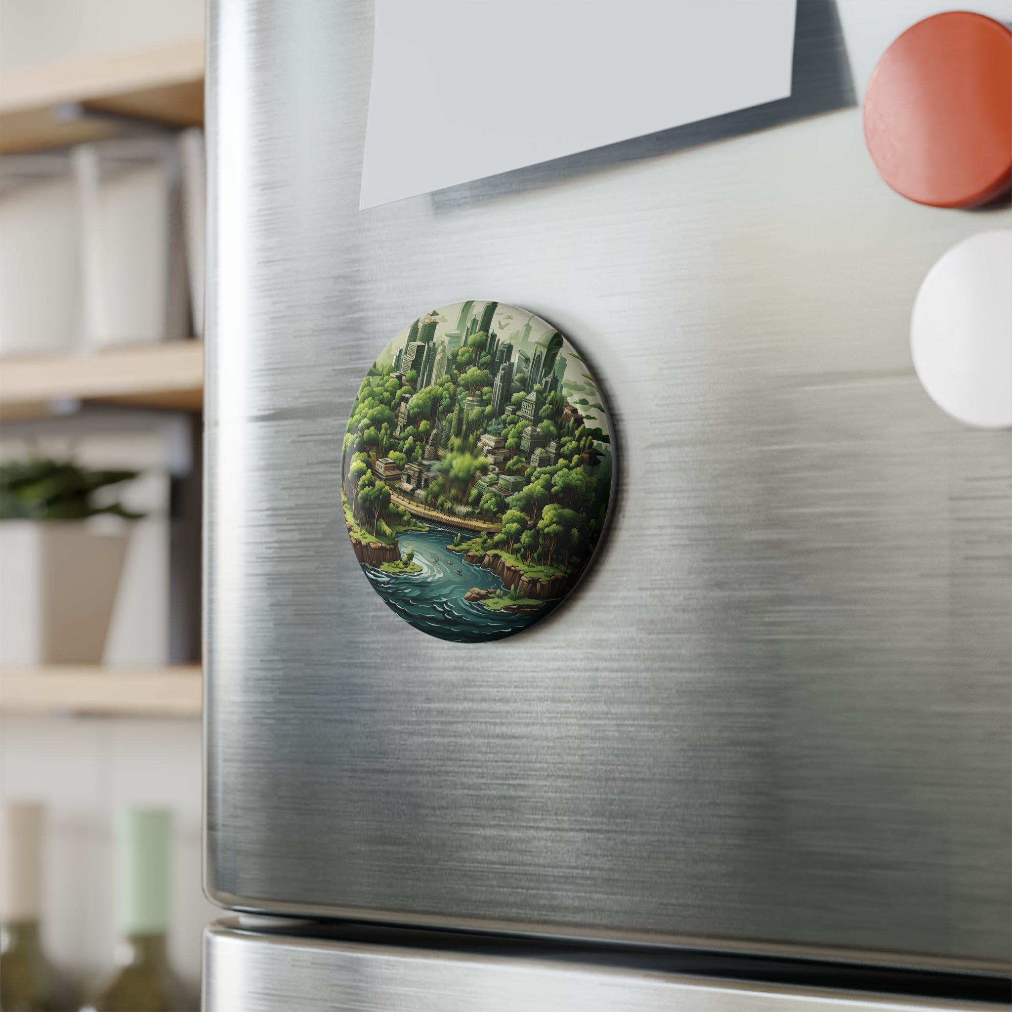 Button Magnet, Round (1 & 10 pcs) - Isometric City Designs 11