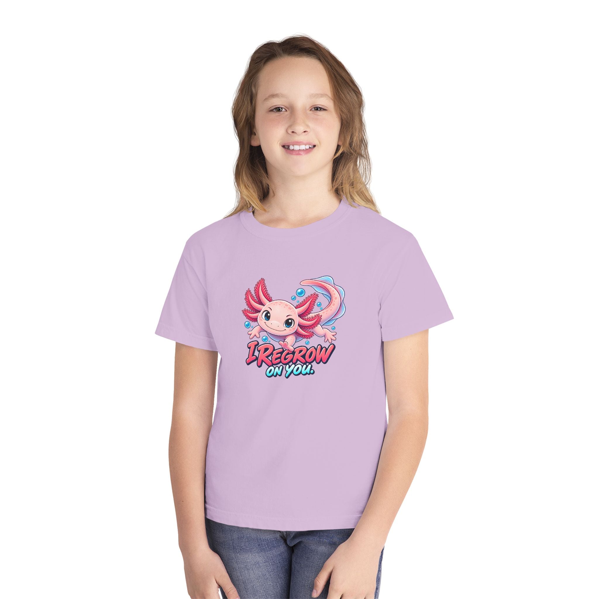 Youth Midweight Cotton Tee - Axolotl