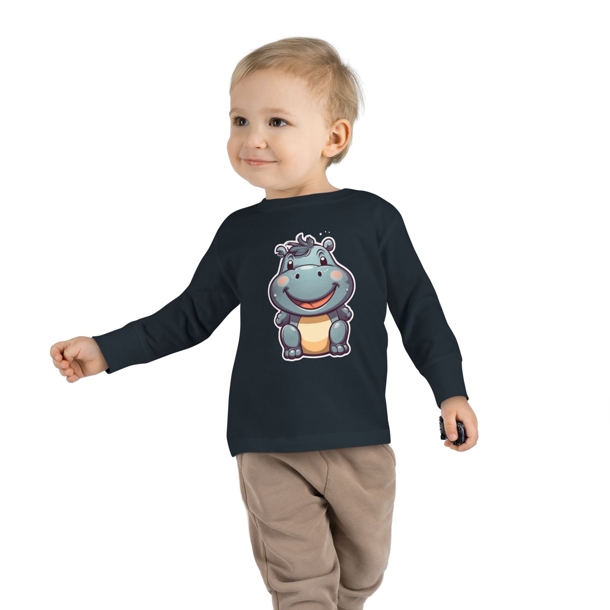 Toddler Long Sleeve Tee - Hippopotamus Calf