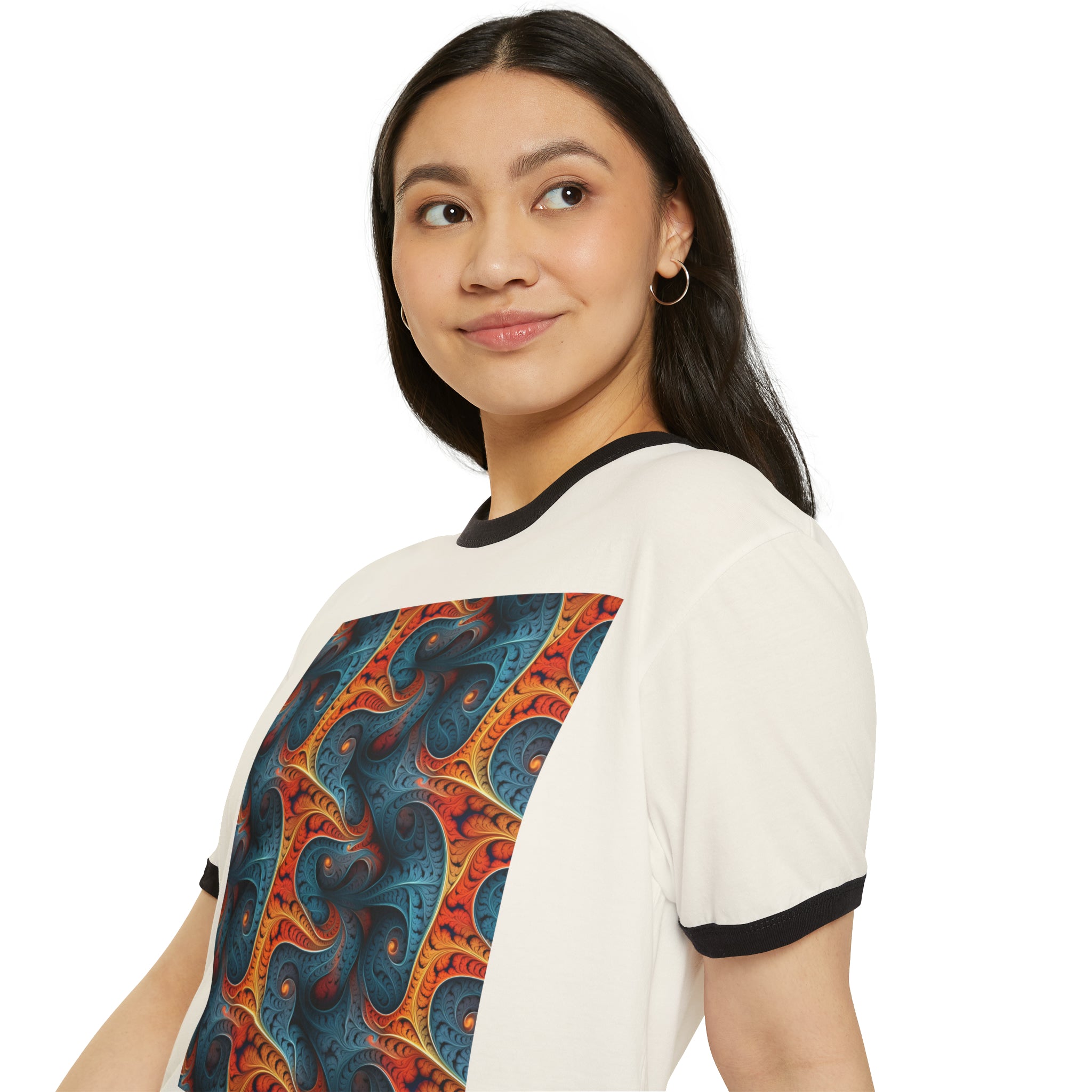 Unisex Cotton Ringer T-Shirt - Abstract Designs 01