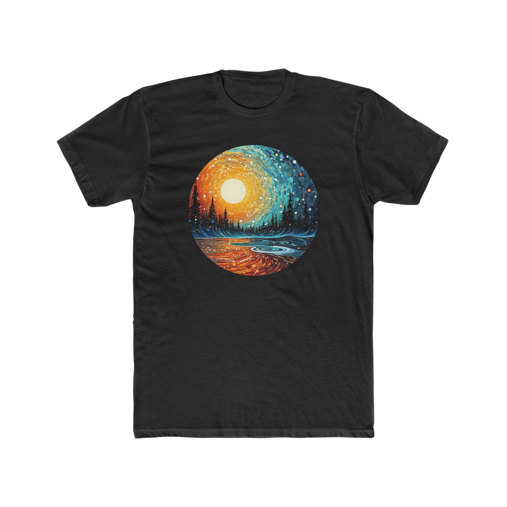 Men's Cotton Crew Tee - Pointillism Designs 11