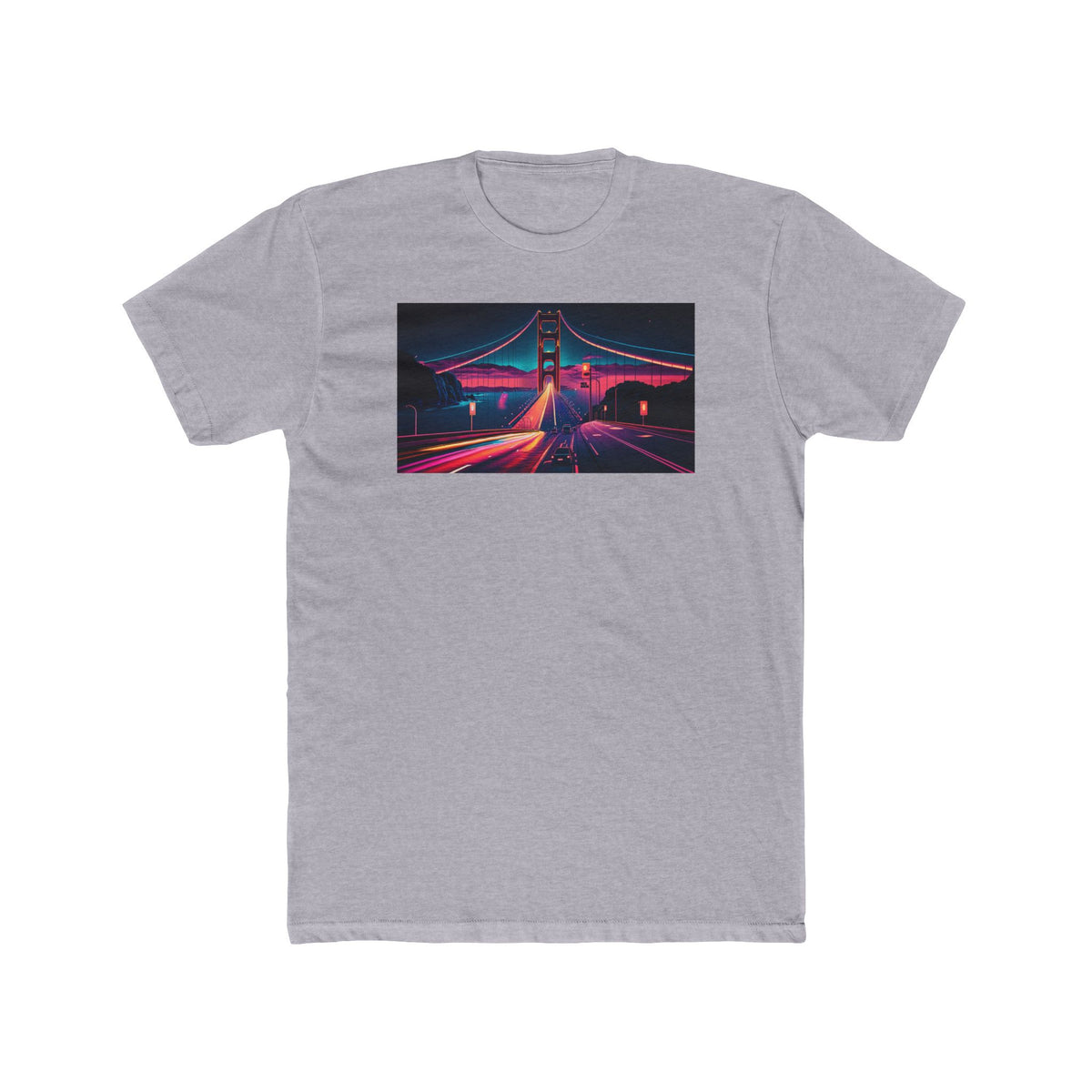 Golden Gate Bridge, a Elsewhere design, on a men's cotton crew tee