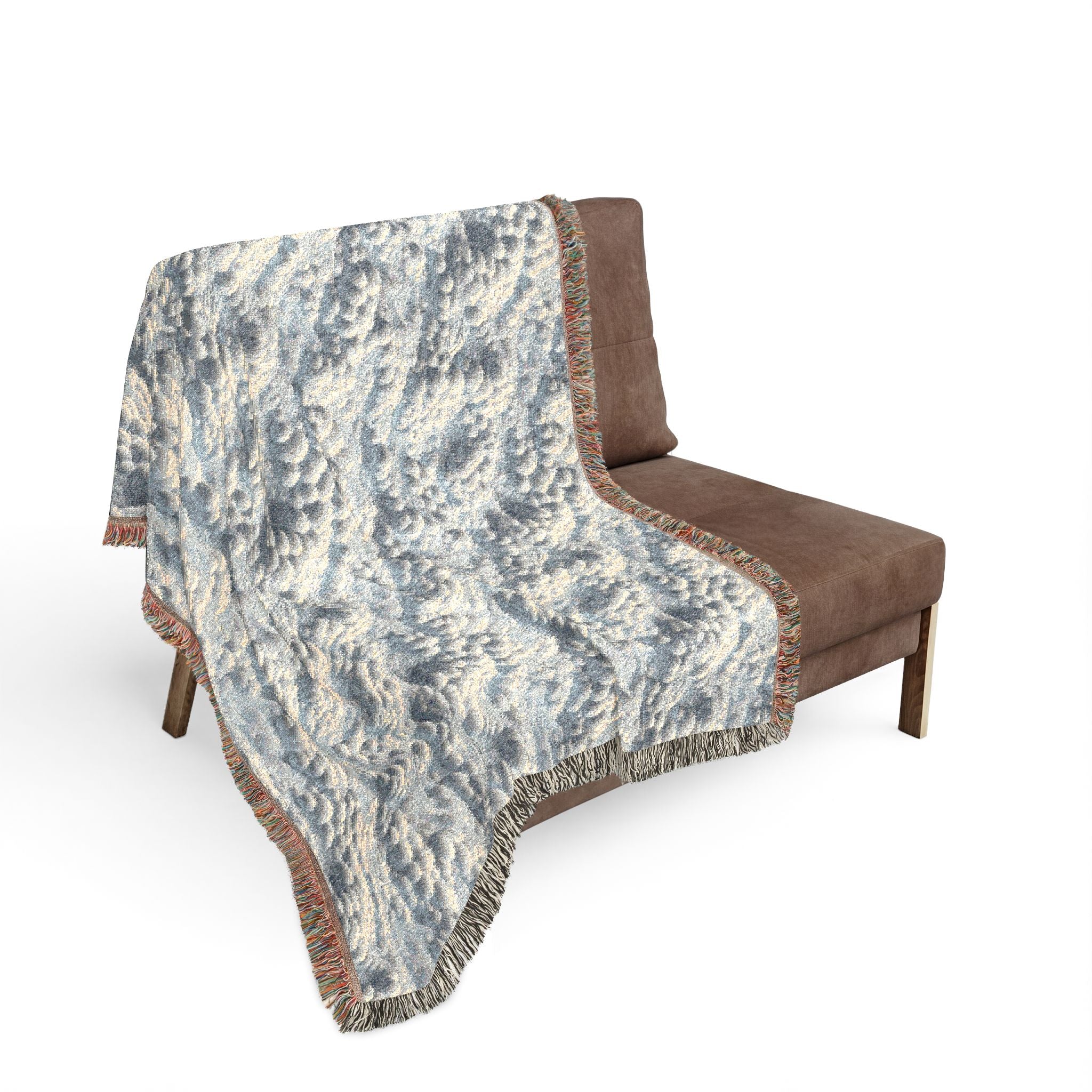 Woven Throw Blanket — Reversible Cozy Check Pattern for Living Room & Cabin - Design 05