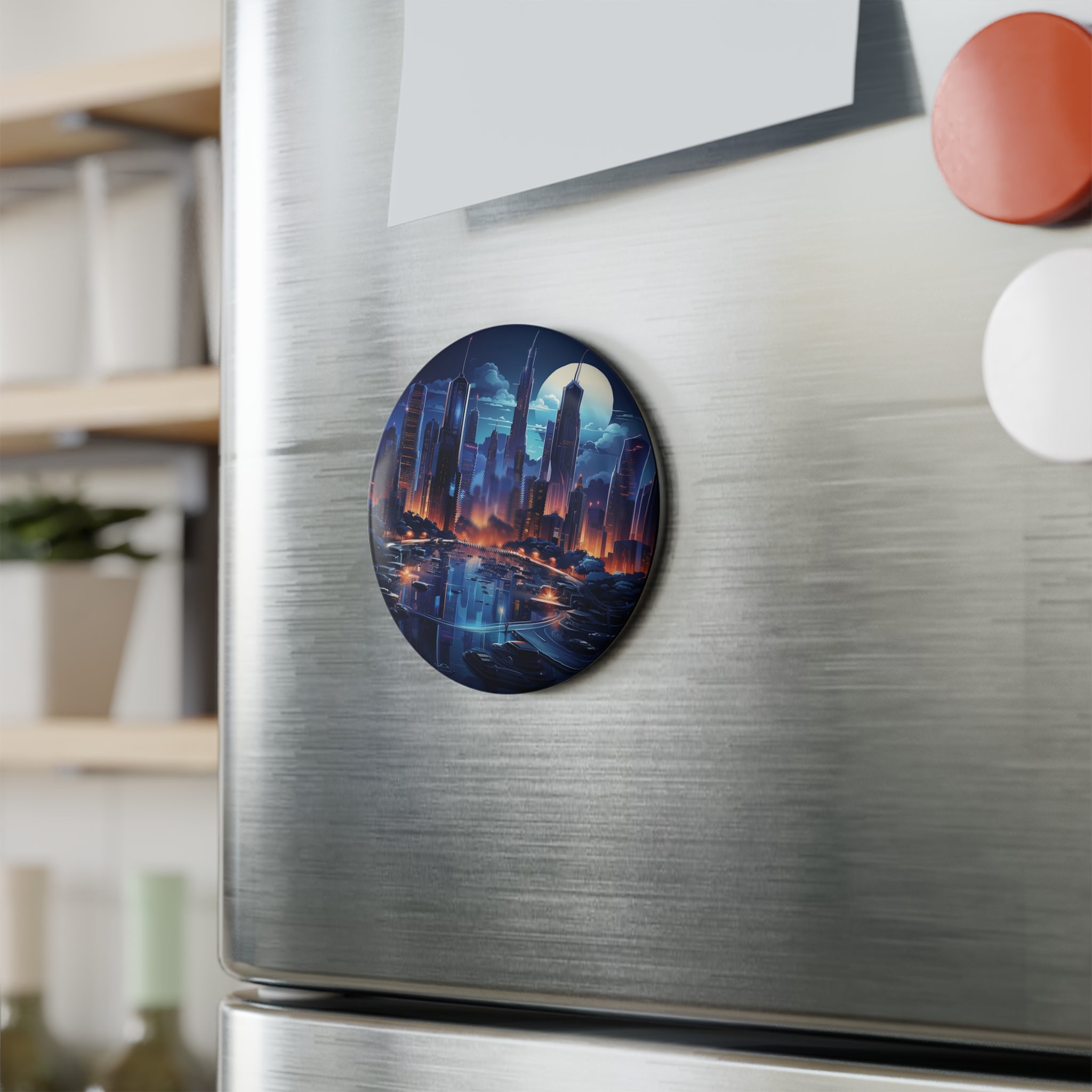 Button Magnet, Round (1 & 10 pcs) - Isometric City Designs 25