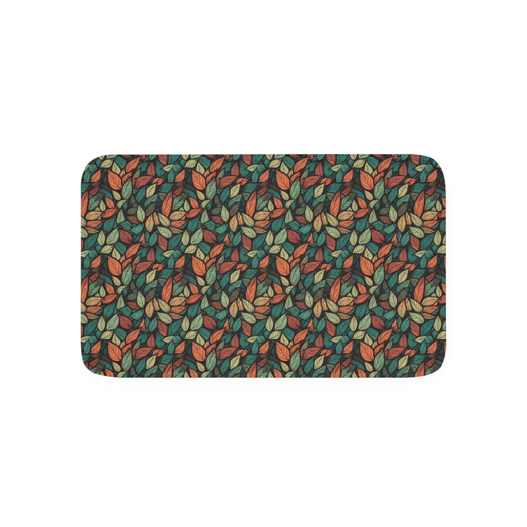 Memory Foam Bath Mat (AOP) - Seamless Leaves Designs