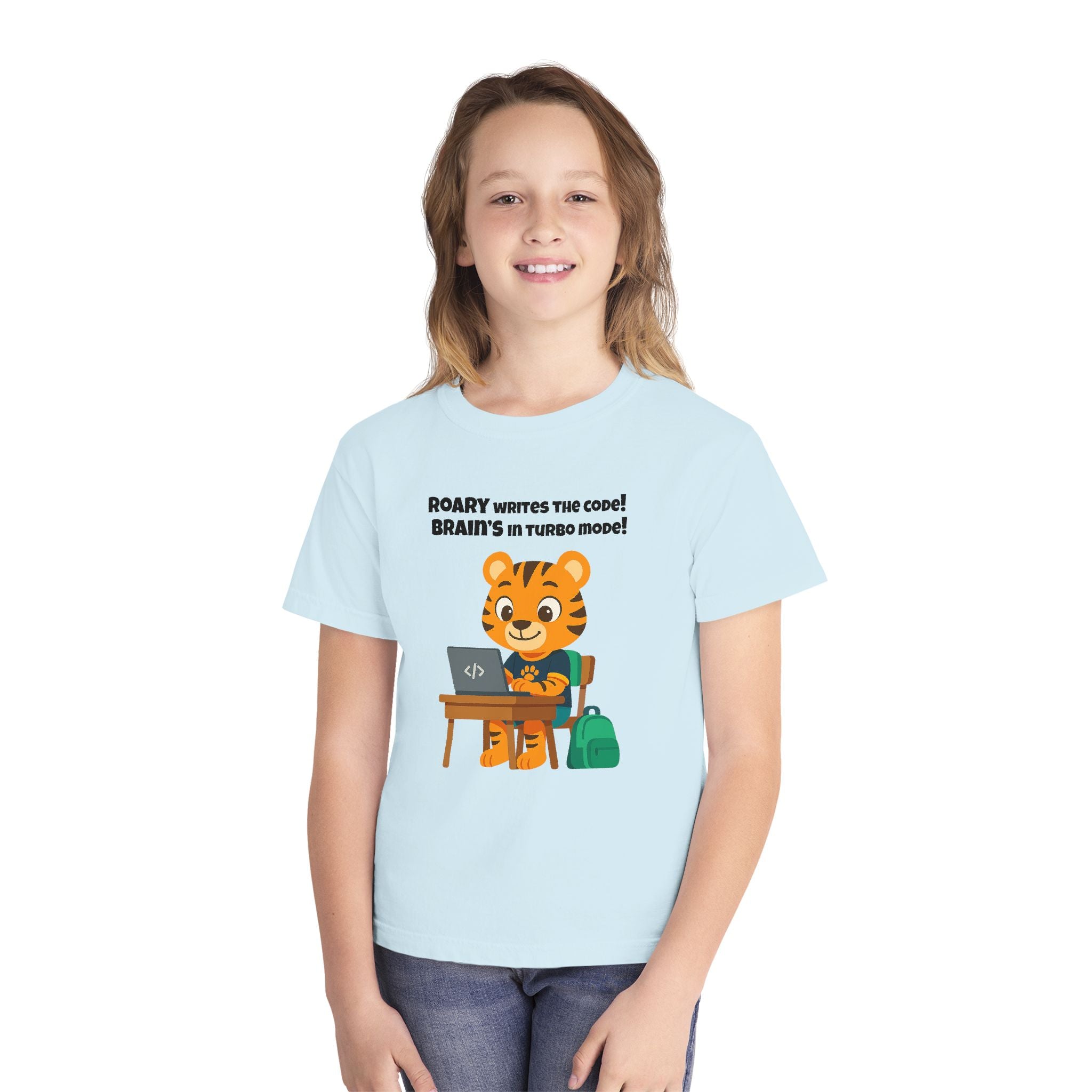 Youth Midweight Cotton Tee - Roary's Coding Time
