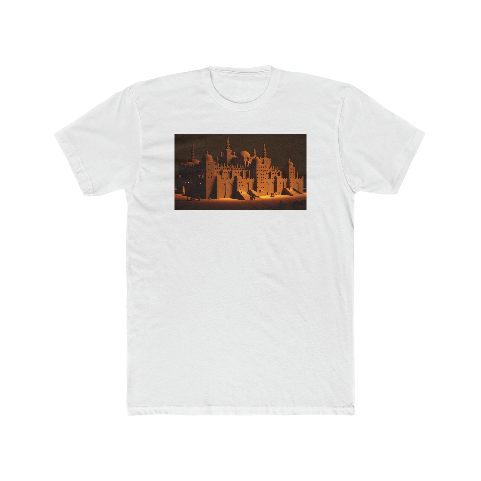 Men's Cotton Crew Tee - Fantasy Art - Djenné Great Mosque