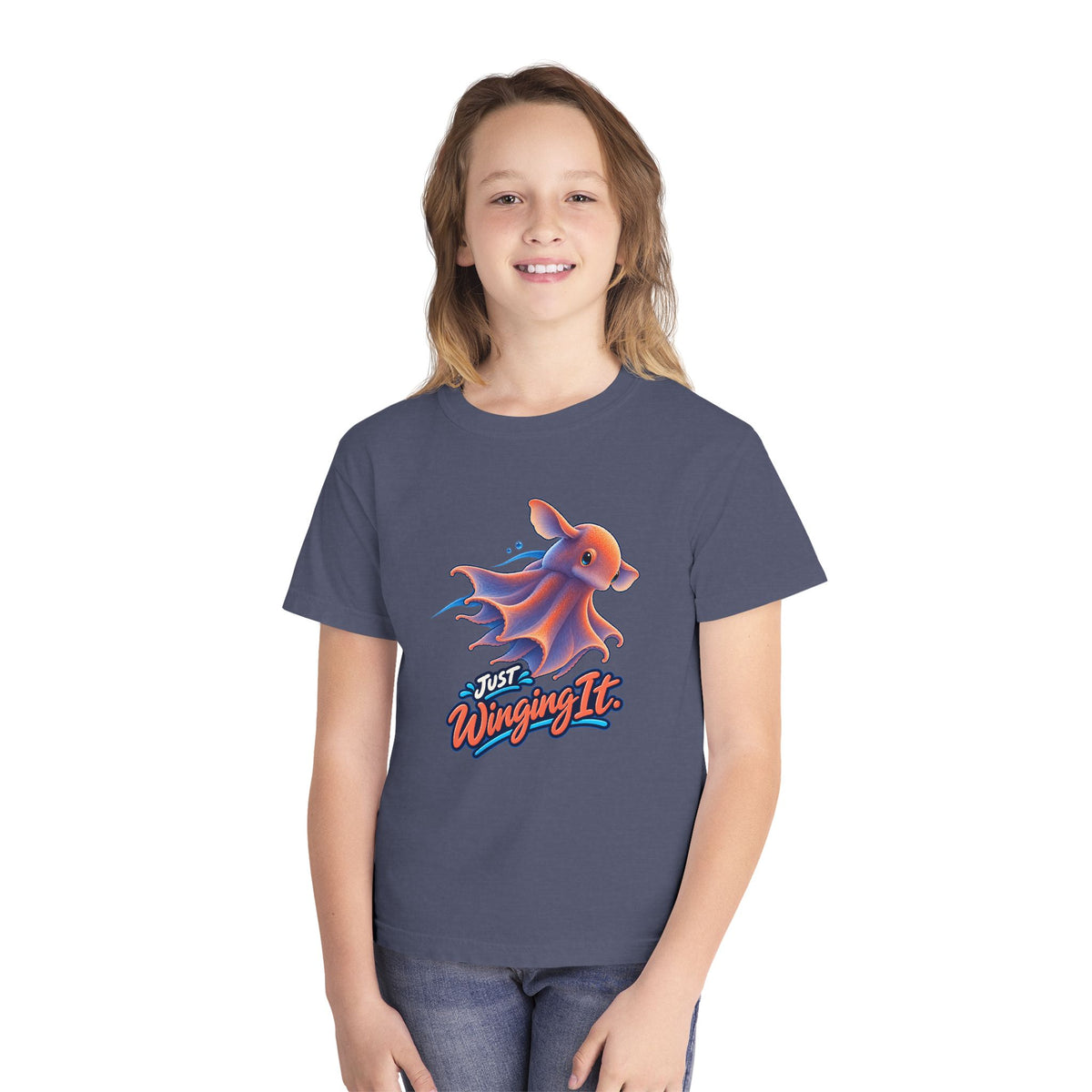 Dumbo Octopus, a Science design, on a youth midweight cotton tee