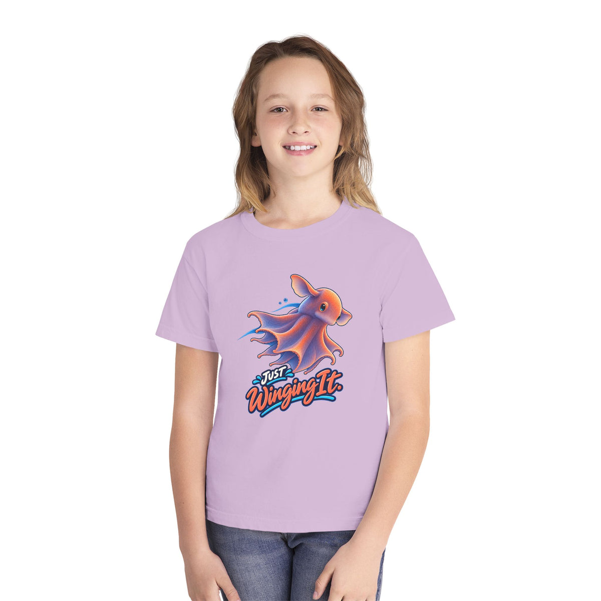 Dumbo Octopus, a Science design, on a youth midweight cotton tee