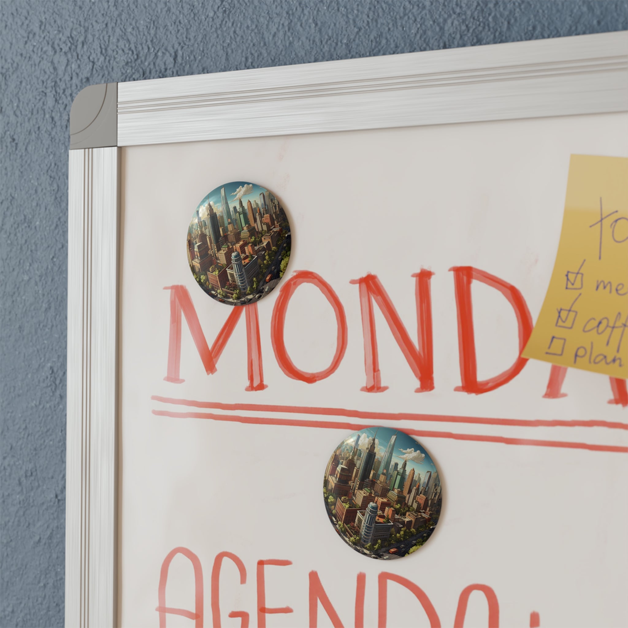 Button Magnet, Round (1 & 10 pcs) - Isometric City Designs 13