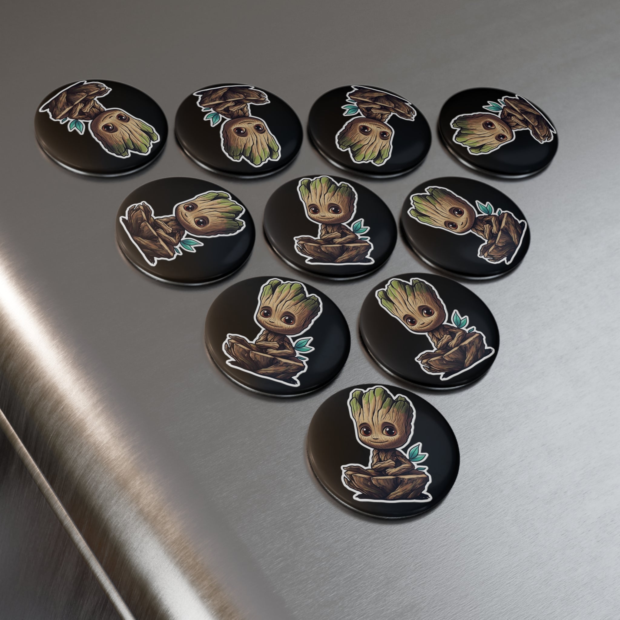 Button Magnet, Round (1 & 10 pcs) - Baby Groot 05
