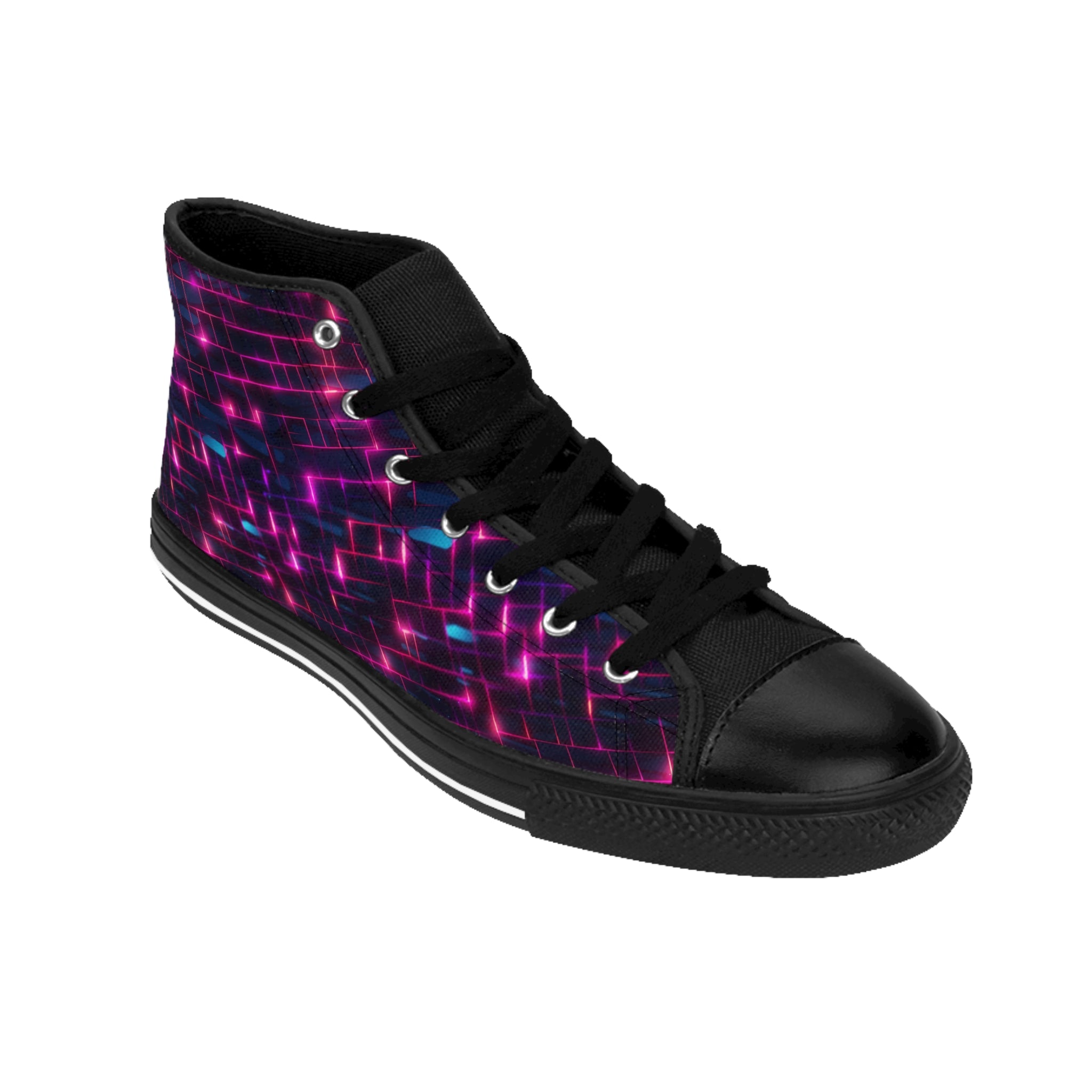 Men's Classic Sneakers (AOP) - Seamless Vibrant Synthwave Designs 03