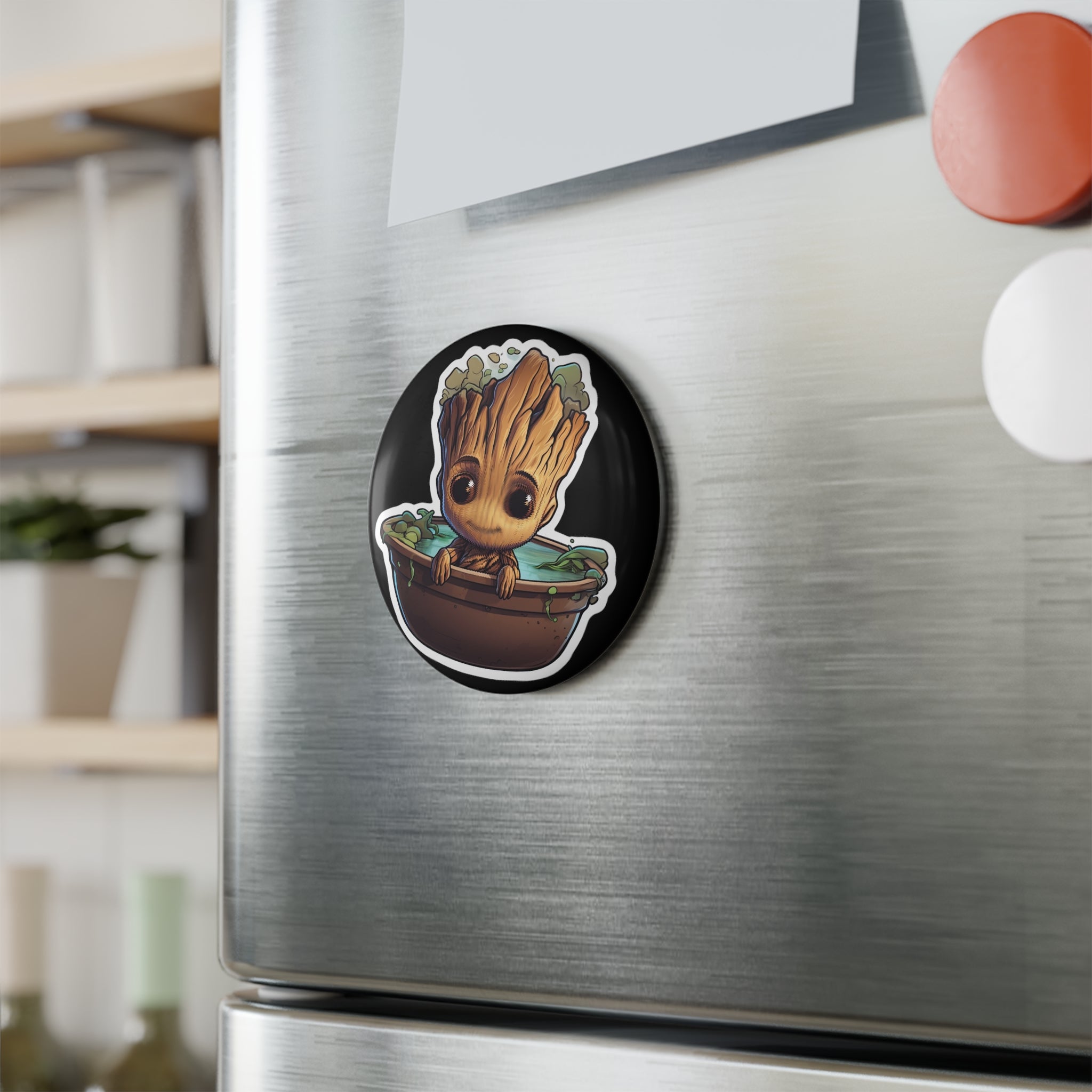 Button Magnet, Round (1 & 10 pcs) - Baby Groot 02