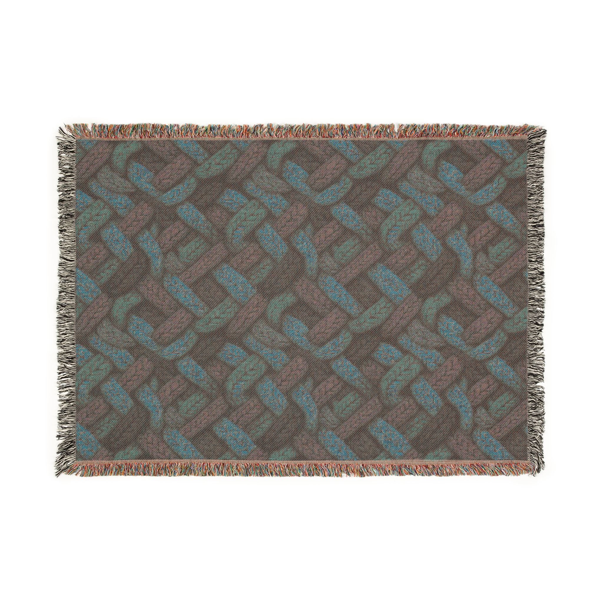 Woven Throw Blanket — Reversible Cozy Check Pattern for Living Room & Cabin - Design 07