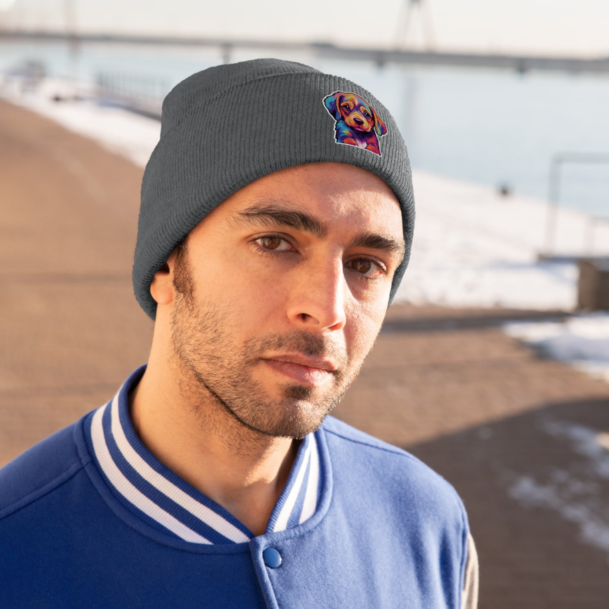 Knit Beanie - Puppy Pop Art 05