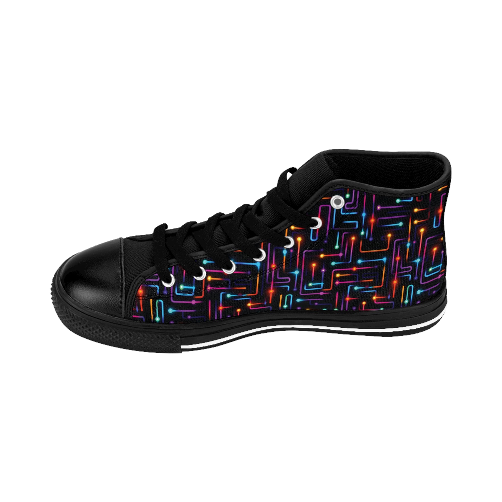 Men's Classic Sneakers (AOP) - Seamless Vibrant Neon Designs 03