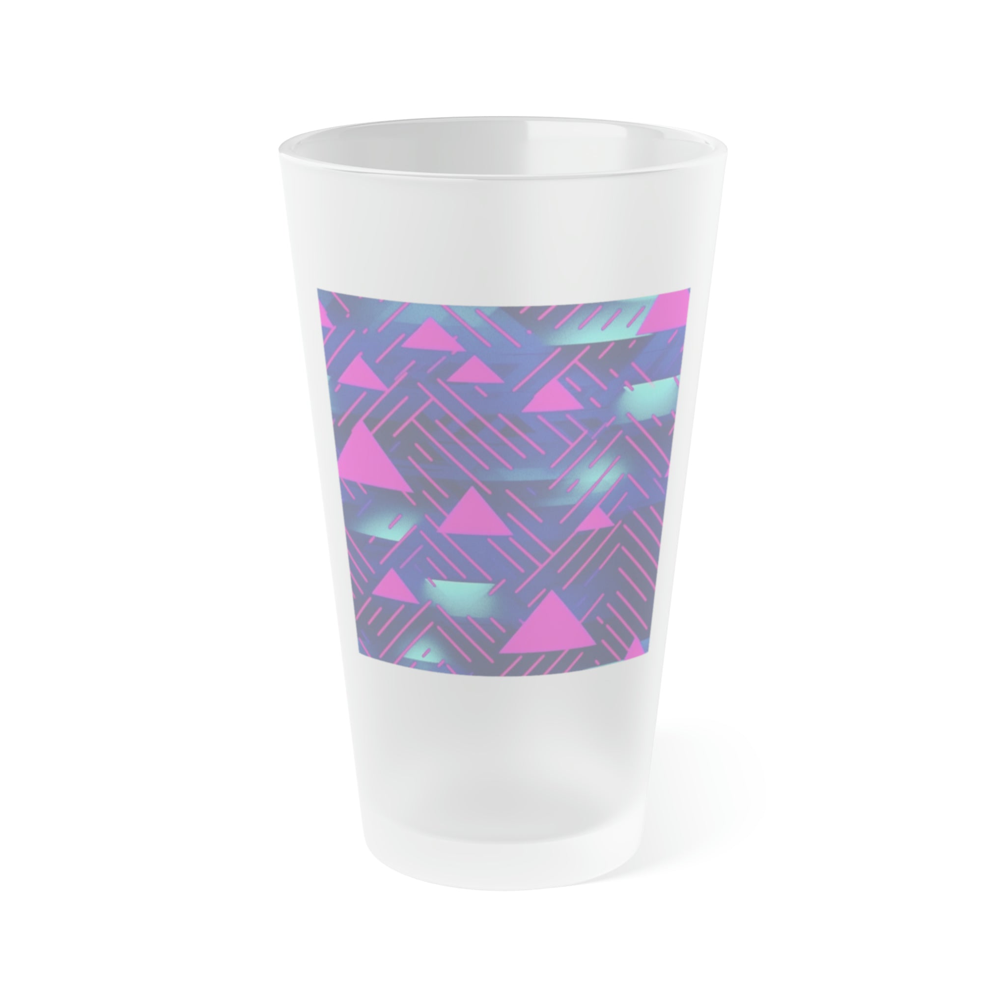 Frosted Pint Glass, 16oz - Vibrant Designs 01