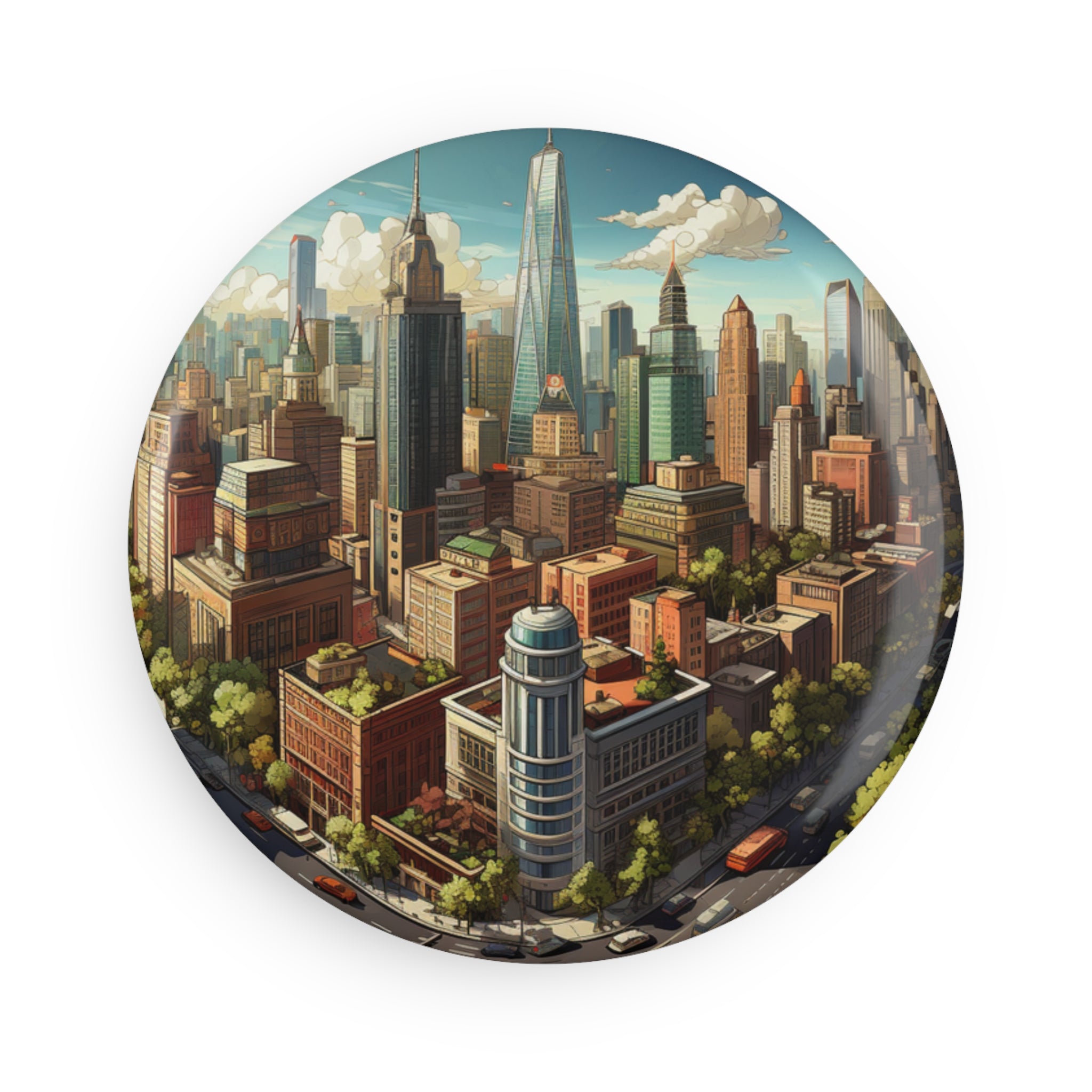 Button Magnet, Round (1 & 10 pcs) - Isometric City Designs 13