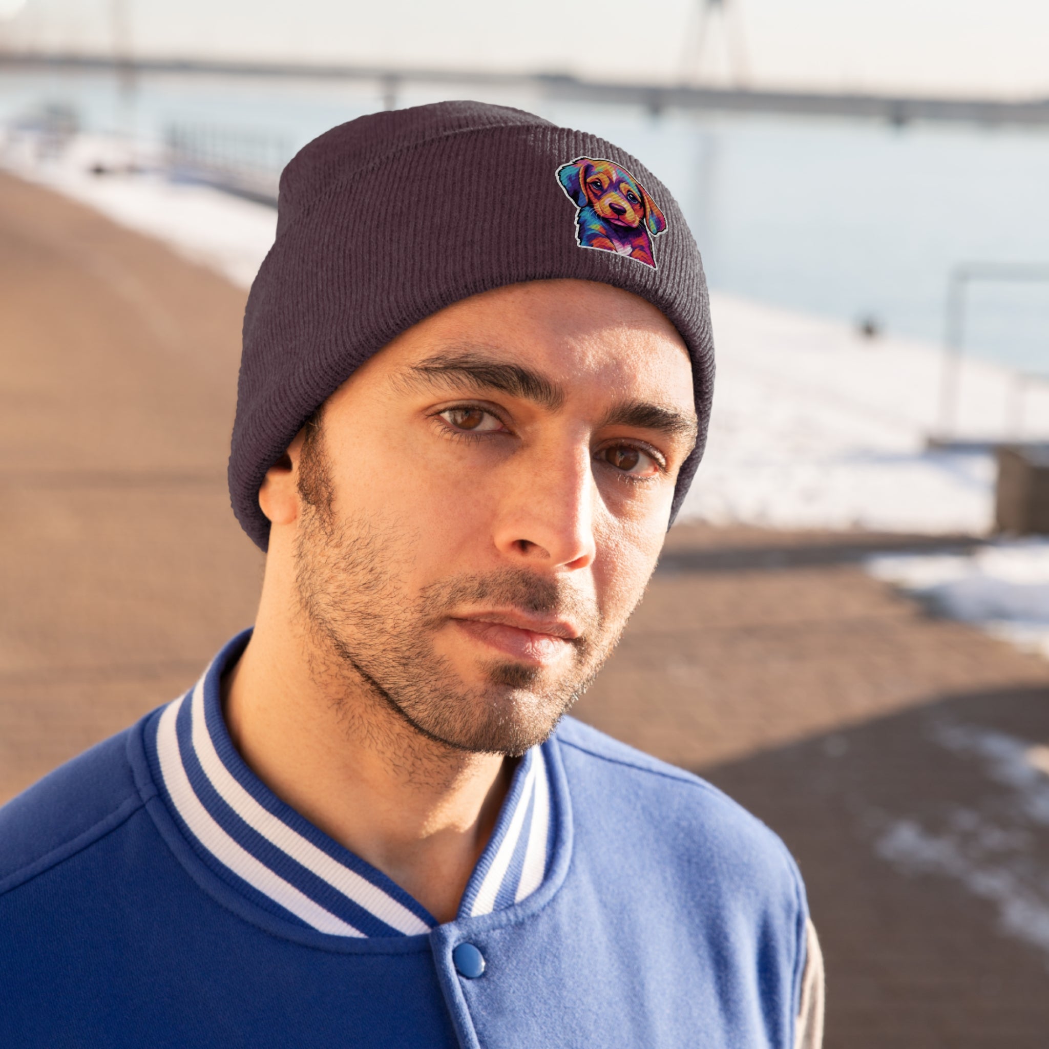 Knit Beanie - Puppy Pop Art 05
