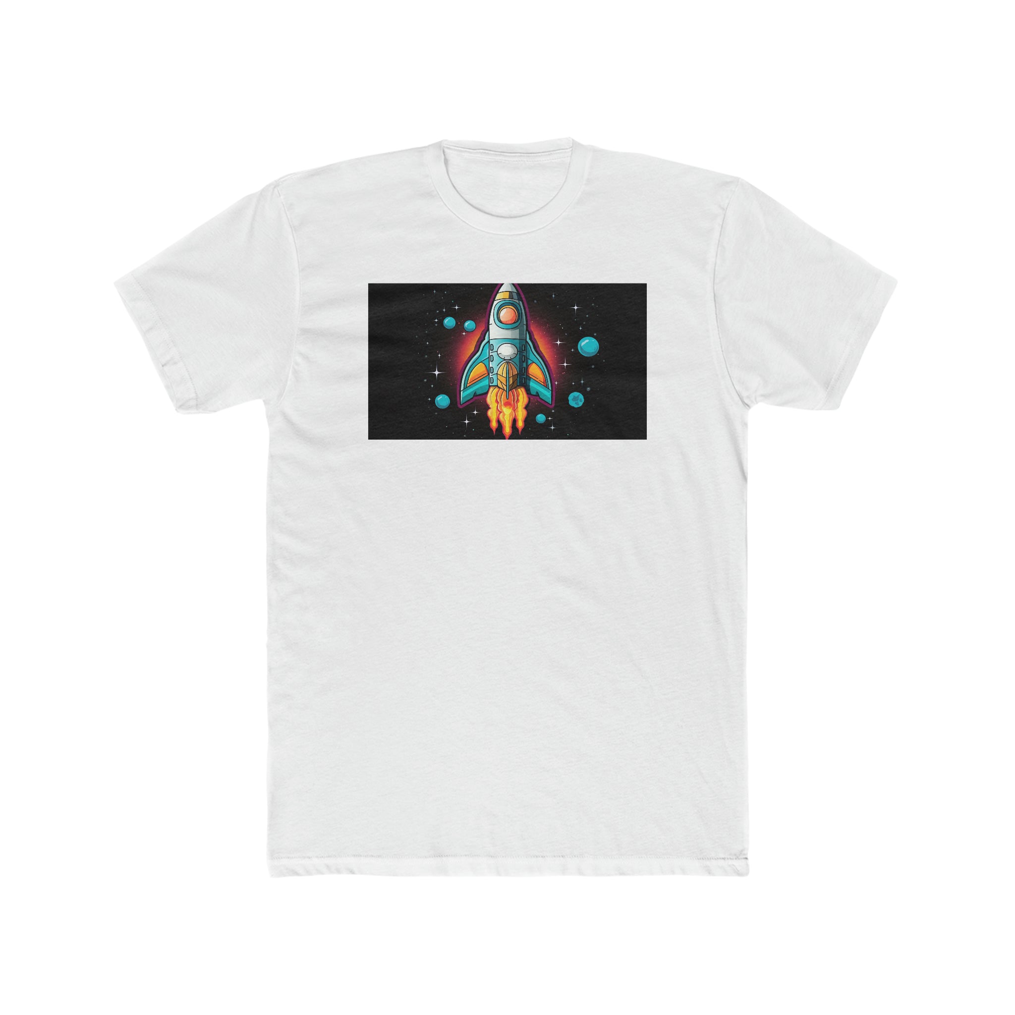 Men's Cotton Crew Tee - Pop Art - Rocket 02
