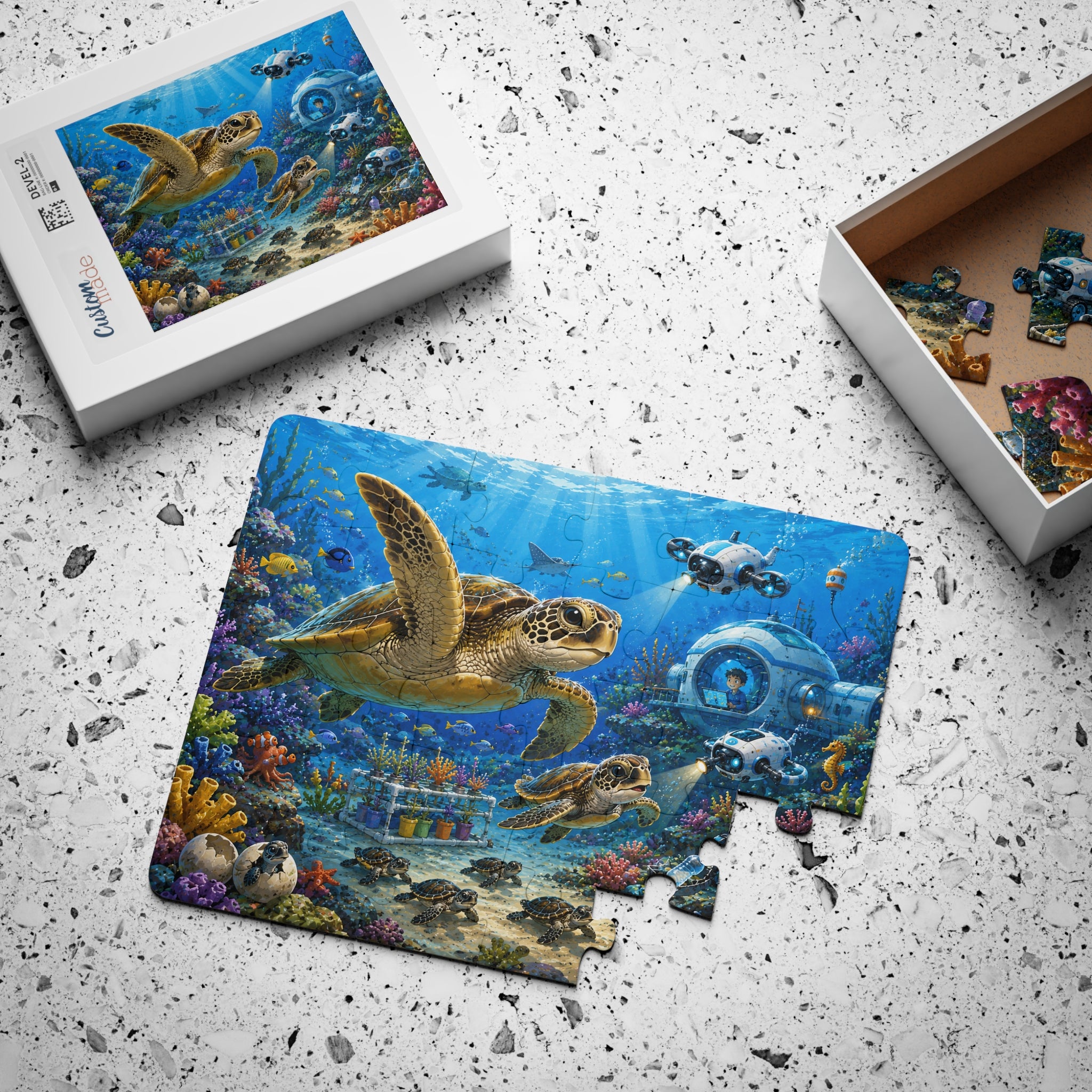 Kids' Puzzle, 30-Piece - Underwater Turtles Exploration