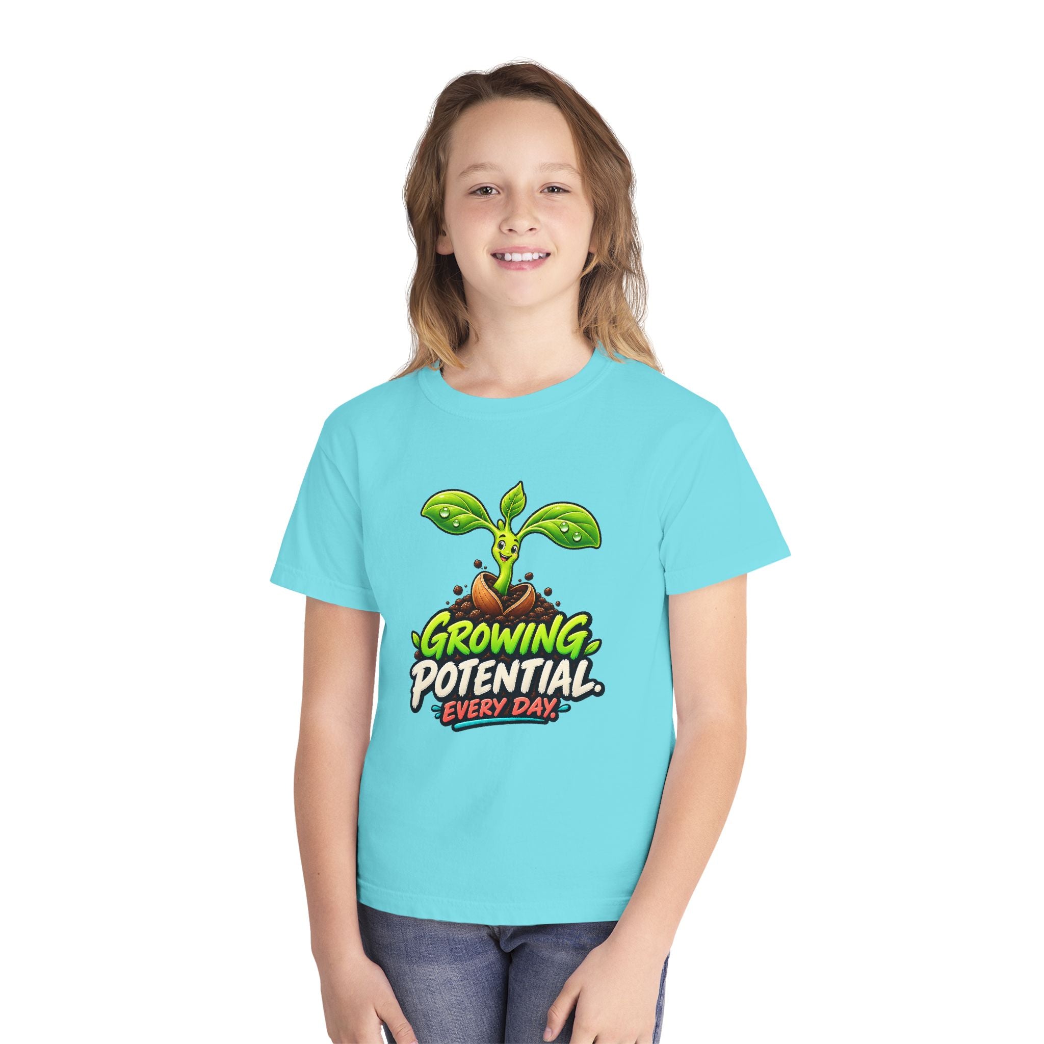 Youth Midweight Cotton Tee - Growing Seedling