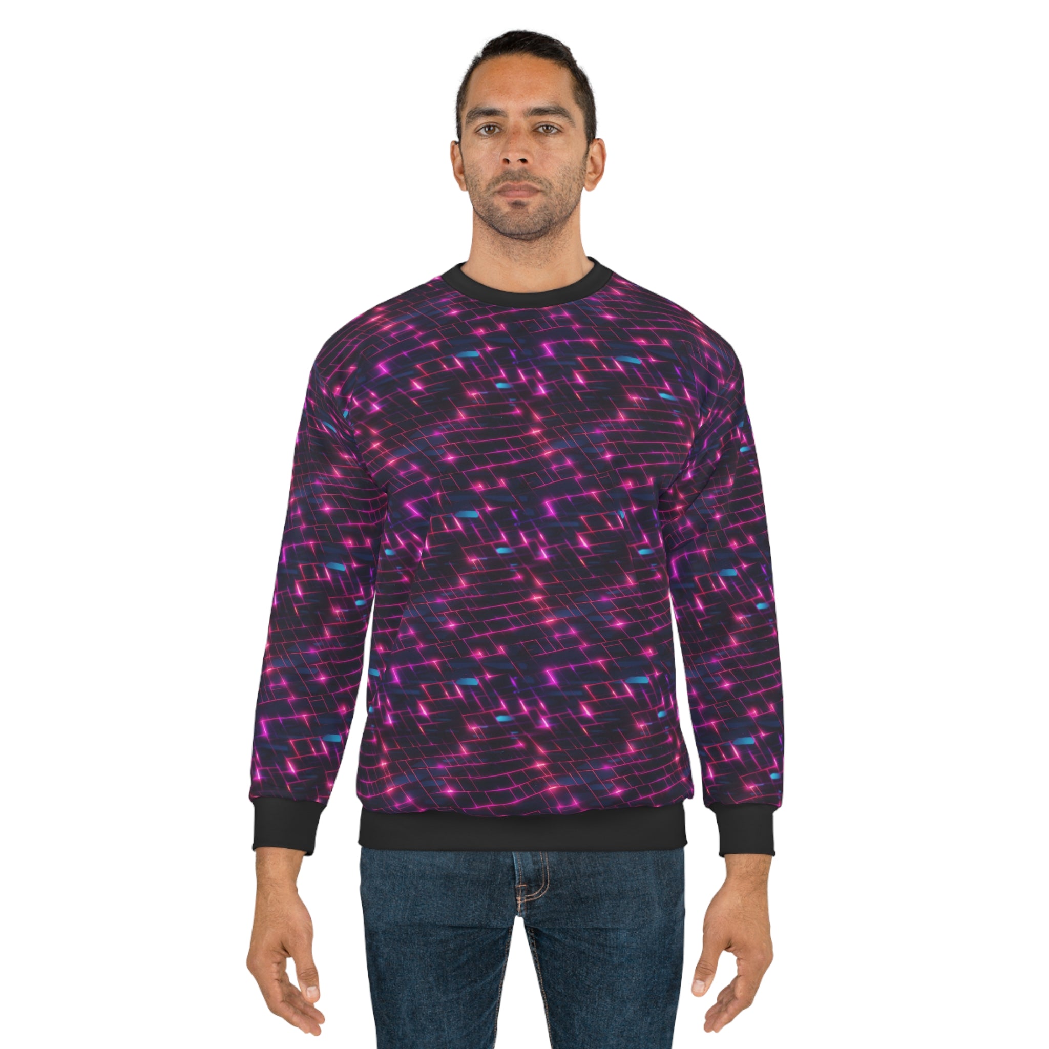 Unisex Sweatshirt (AOP) - Seamless Synthwave Designs 03