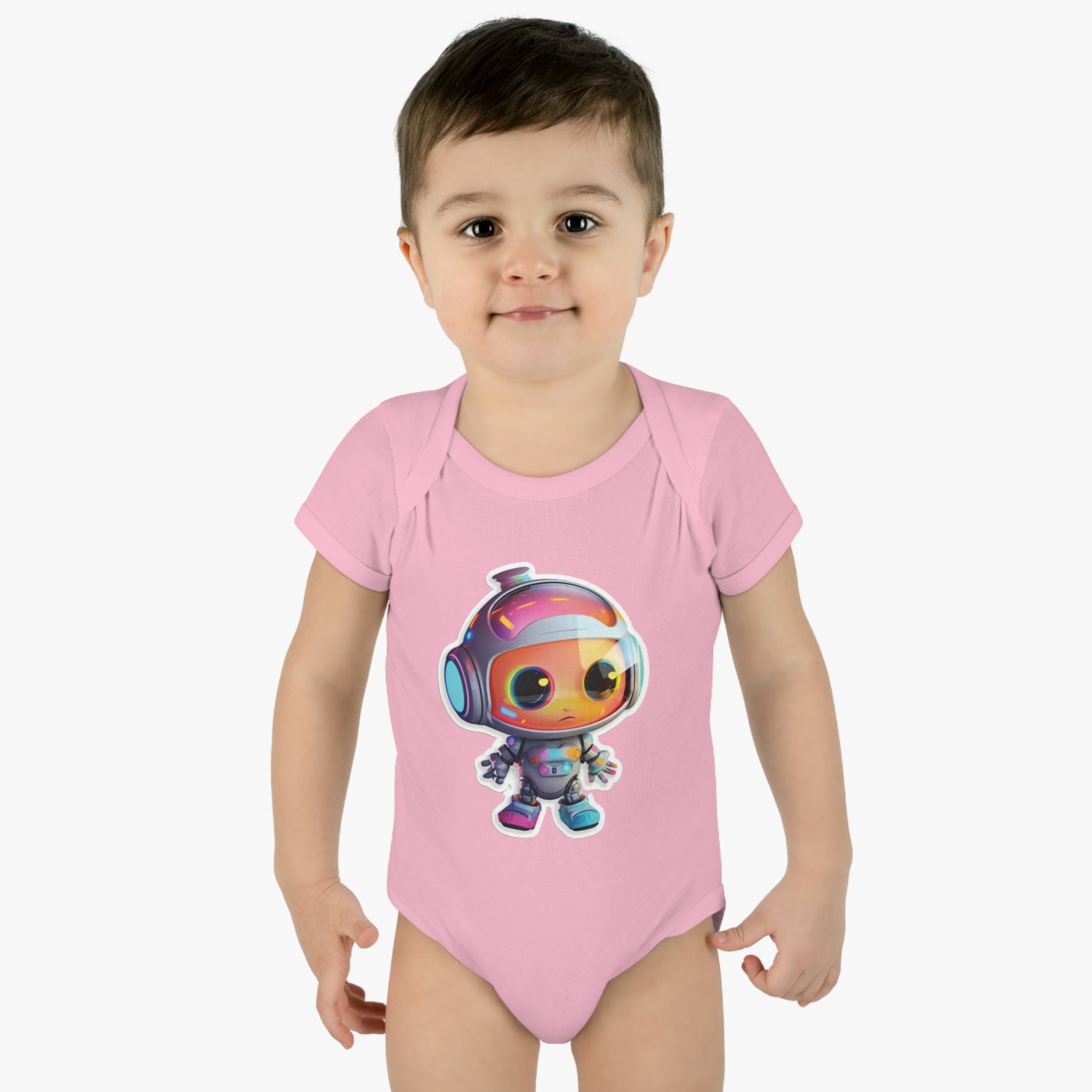 Infant Baby Rib Bodysuit - Botty, Robot Pop Art 03