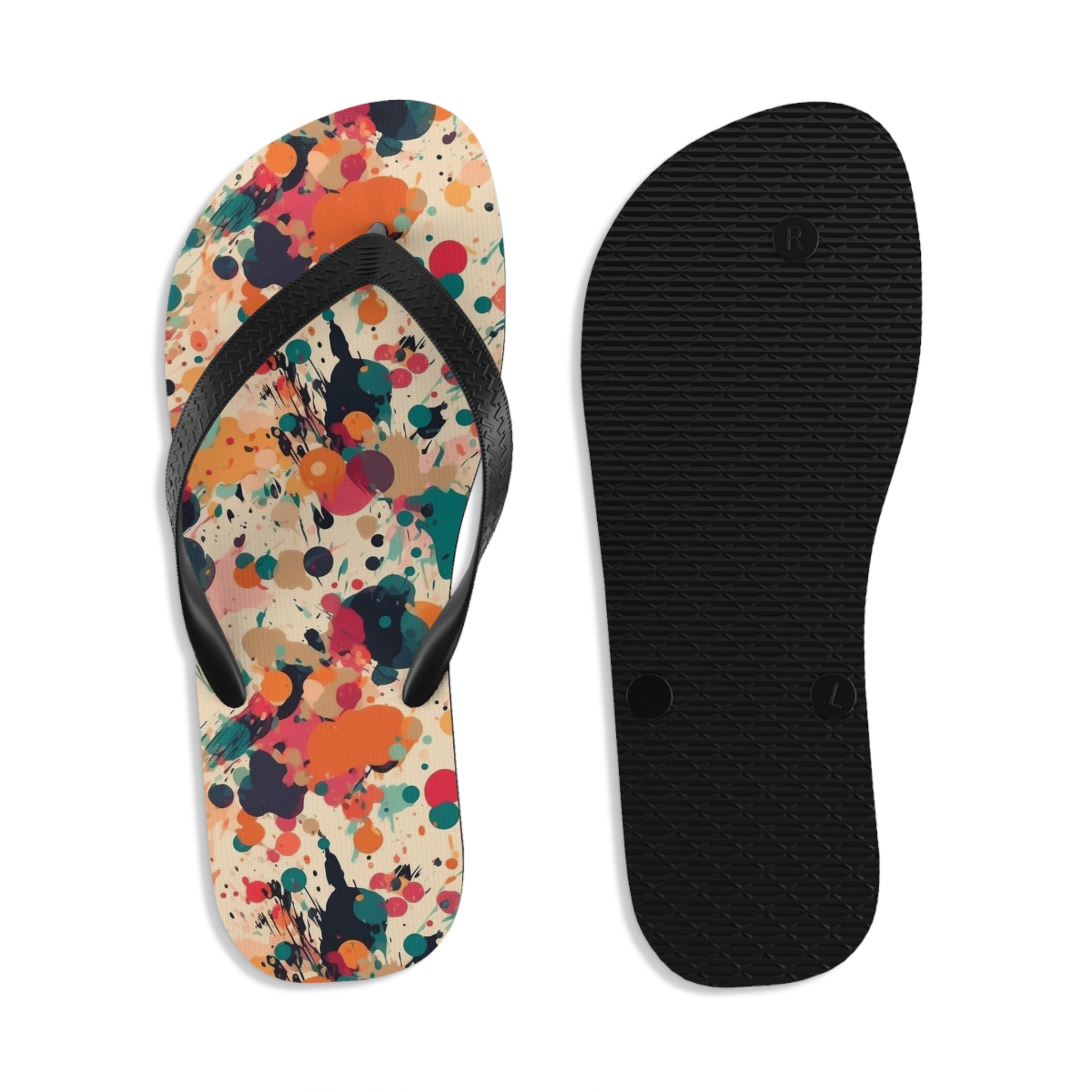 Unisex Flip-Flops (AOP) - Seamless Color Splatter Designs 04