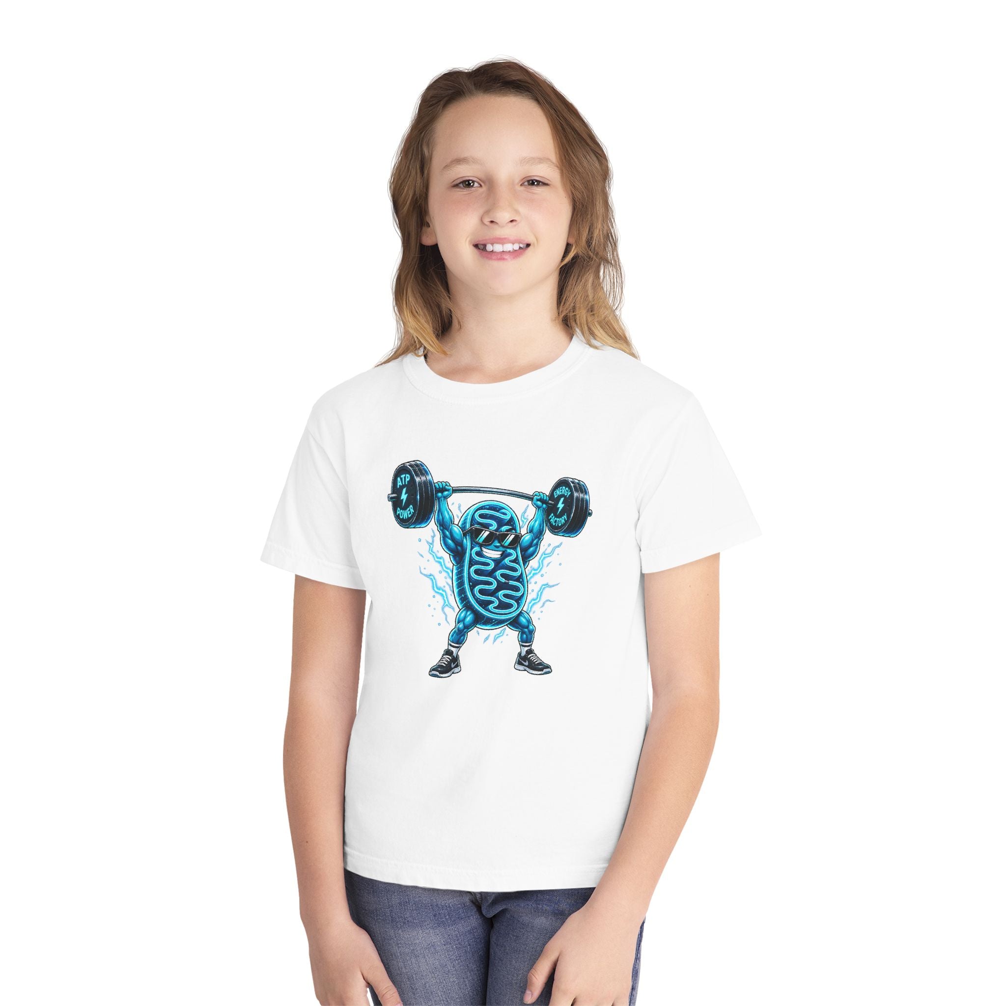 Youth Midweight Cotton Tee - Mitochondria Powerhouse