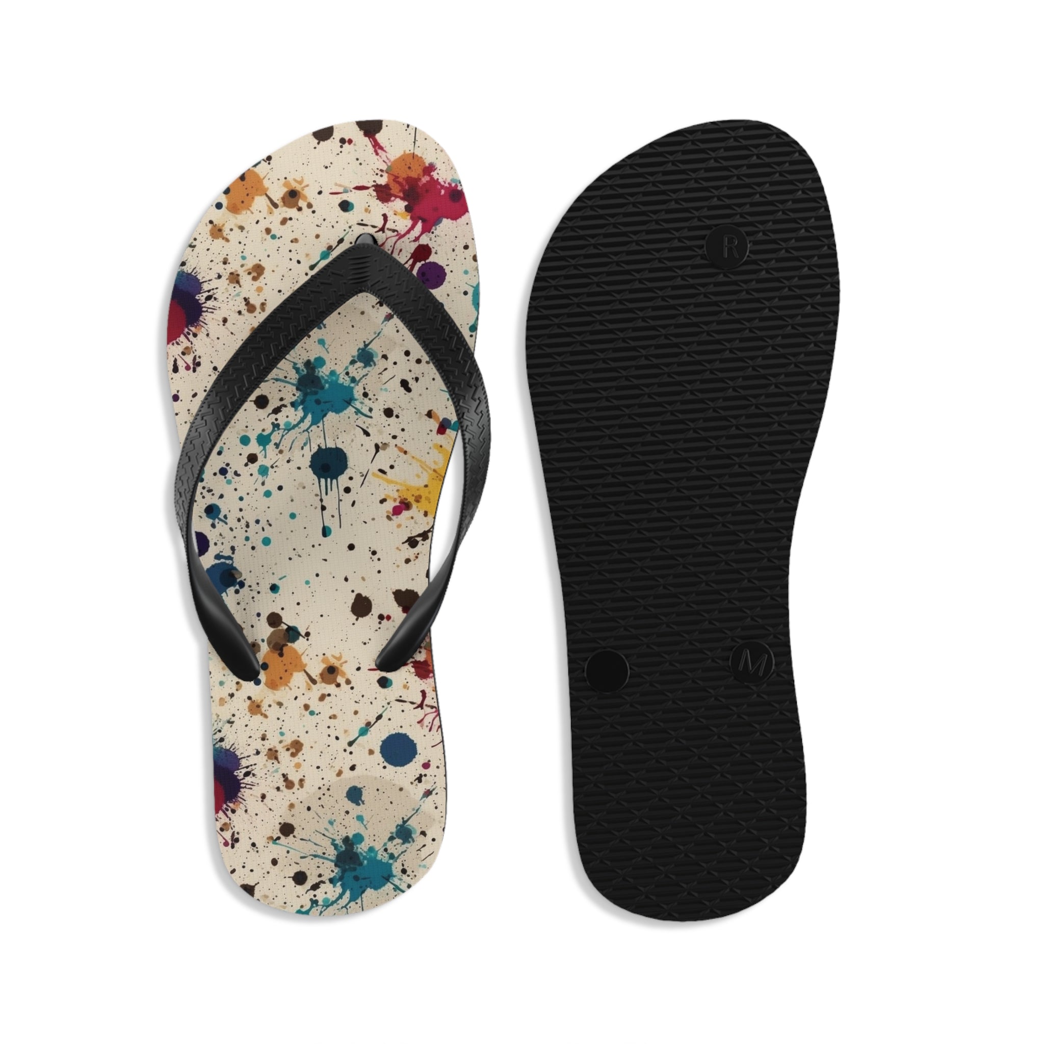 Unisex Flip-Flops (AOP) - Seamless Color Splatter Designs 06