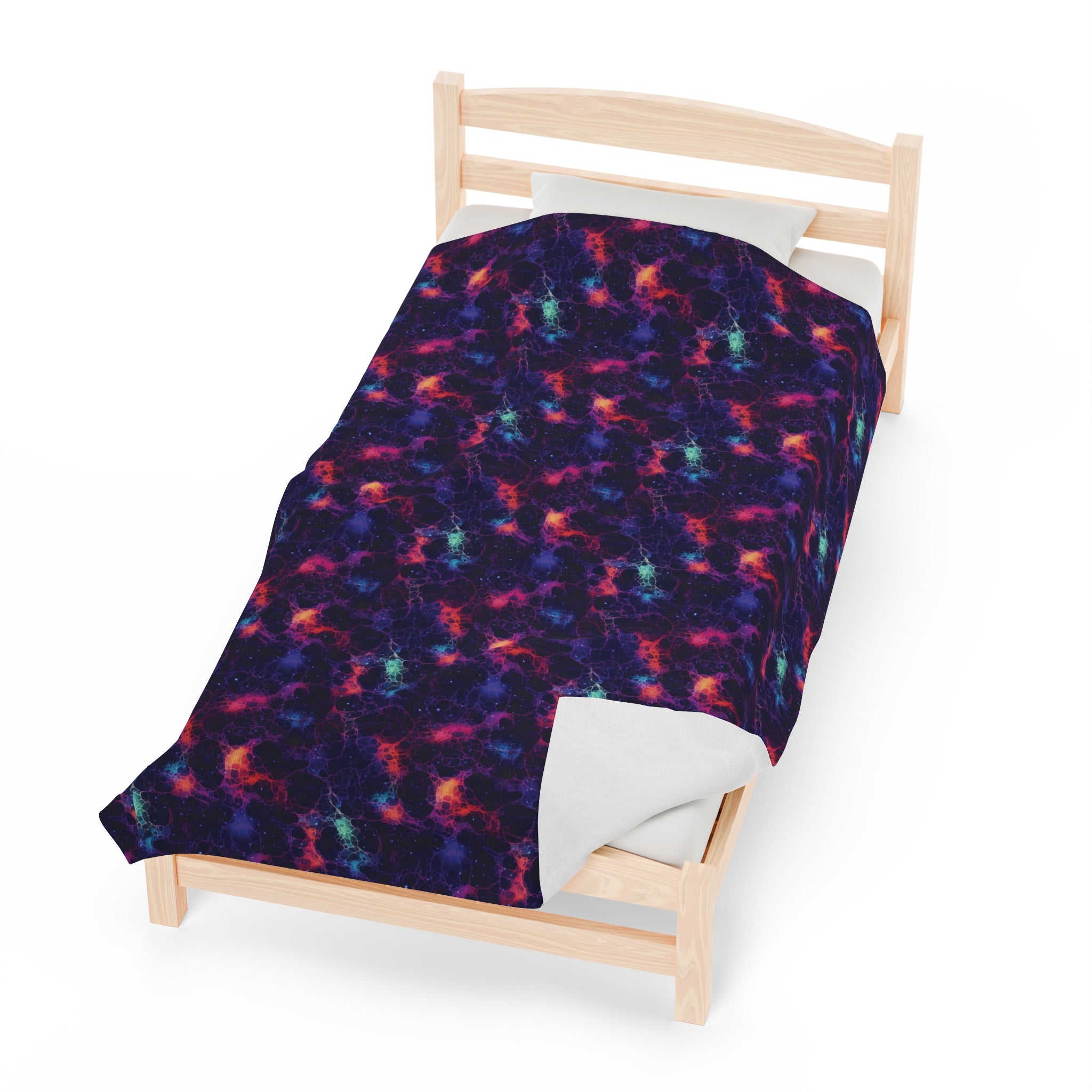 Velveteen Plush Blanket (AOP) - Fantasy Galaxies 08
