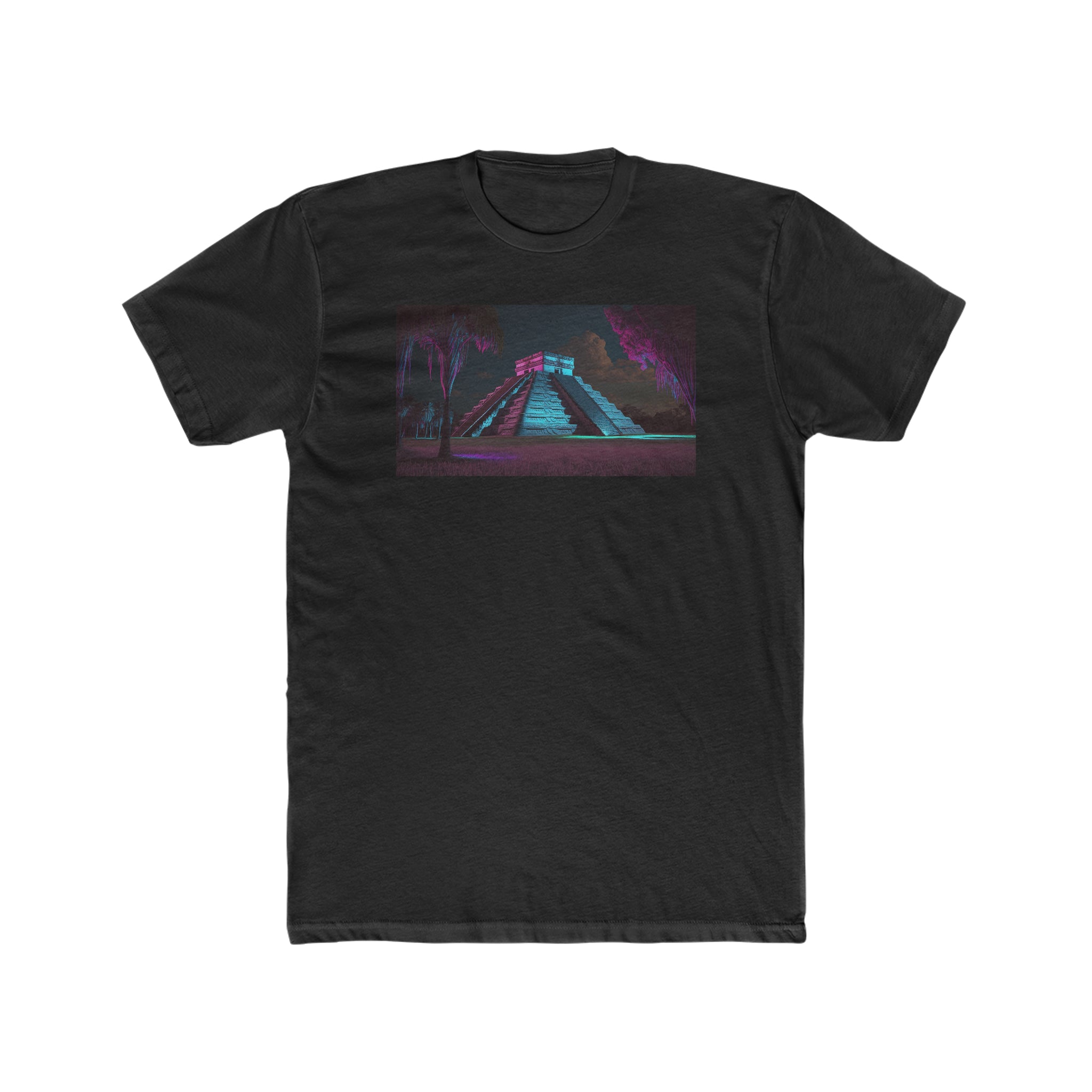 Men's Cotton Crew Tee - Fantasy Art - Chichen Itza