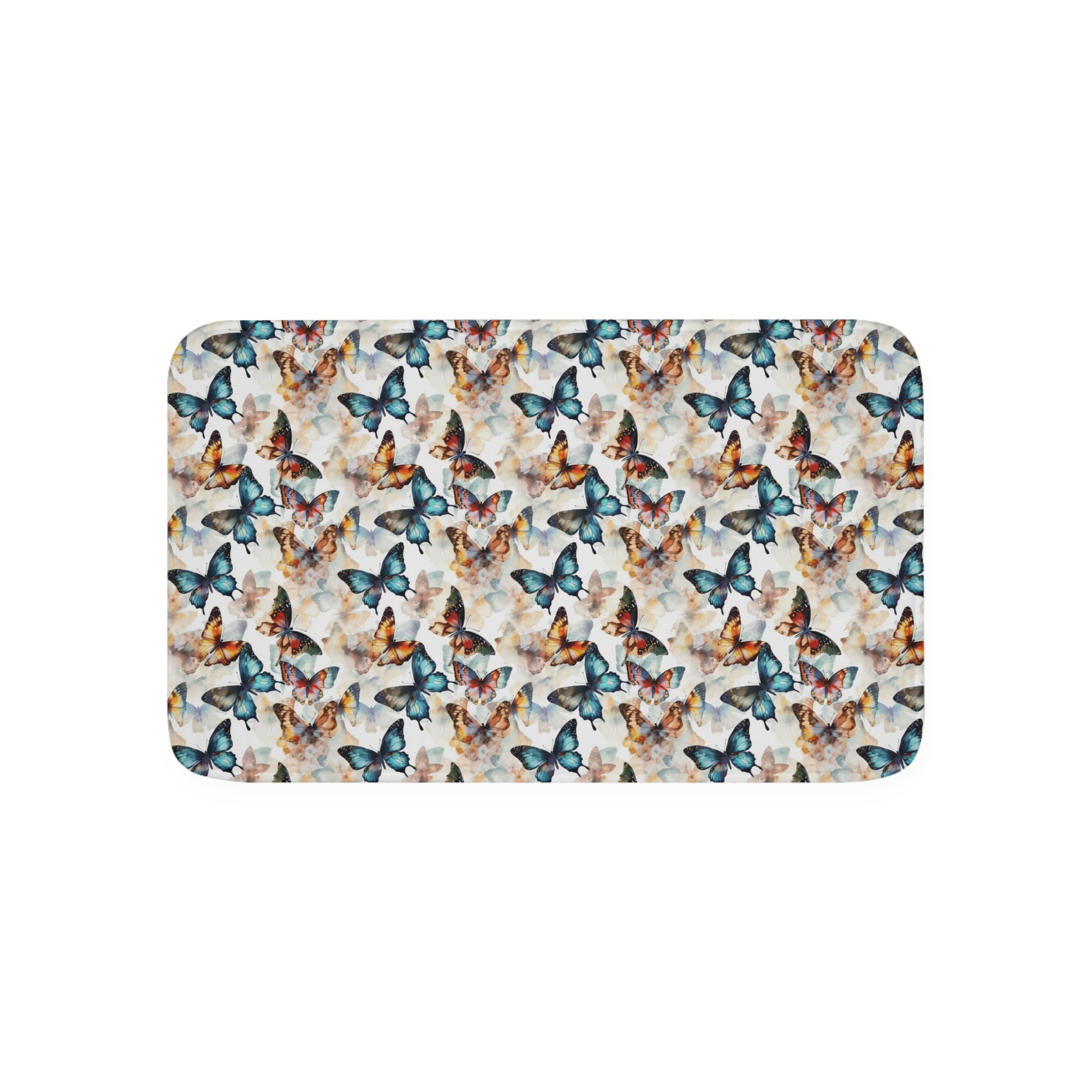 Memory Foam Bath Mat (AOP) - Seamless Butterflies Designs