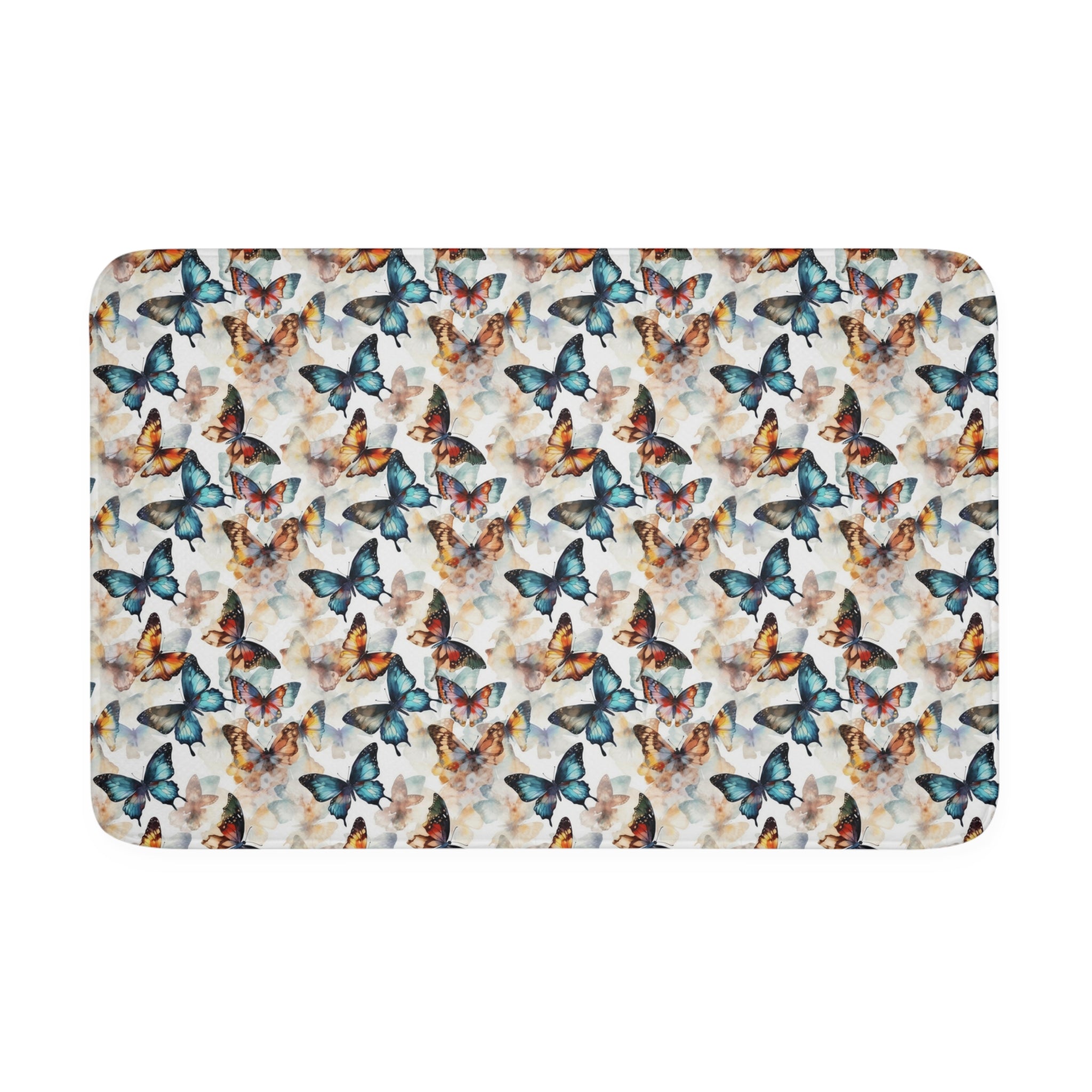 Memory Foam Bath Mat (AOP) - Seamless Butterflies Designs