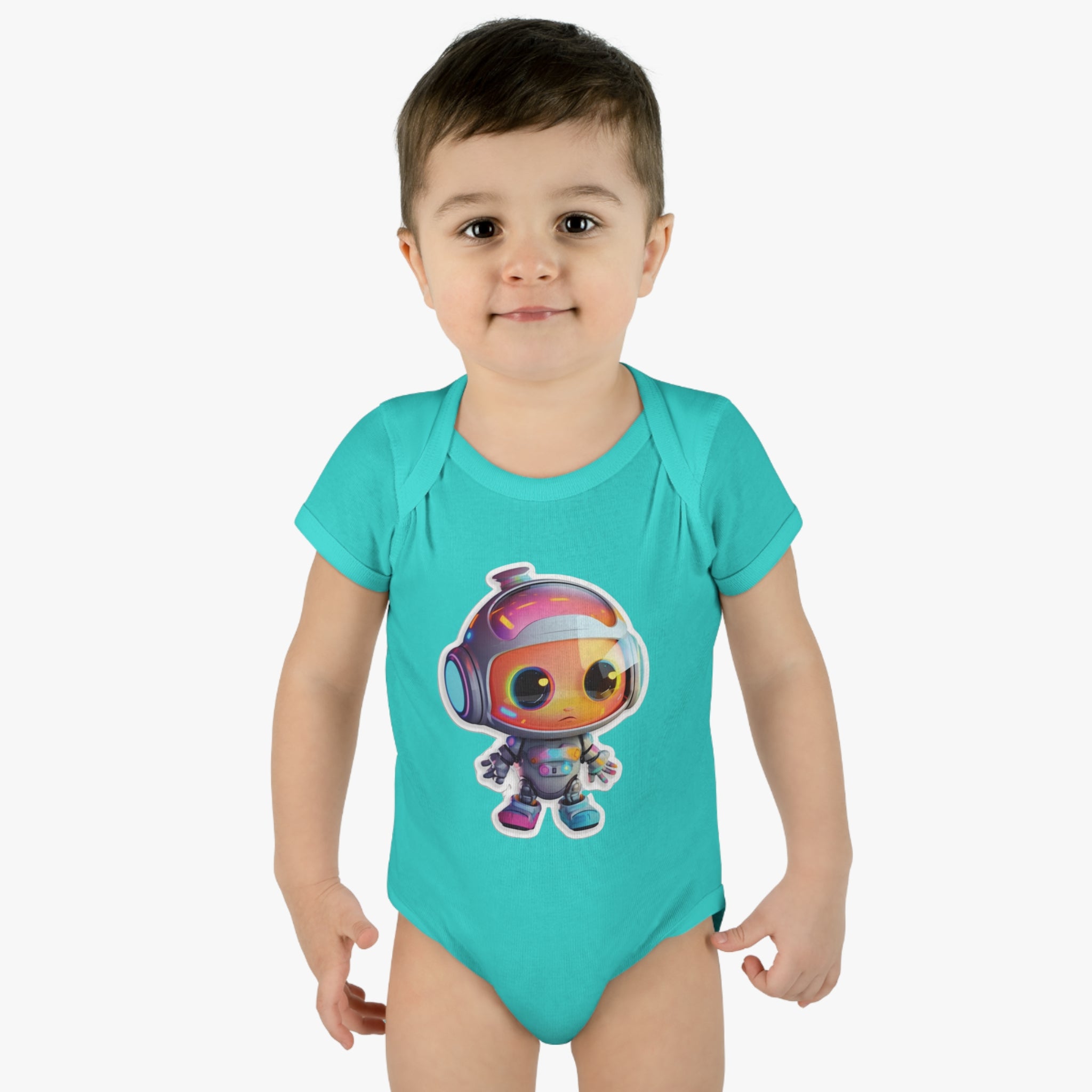 Infant Baby Rib Bodysuit - Botty, Robot Pop Art 03