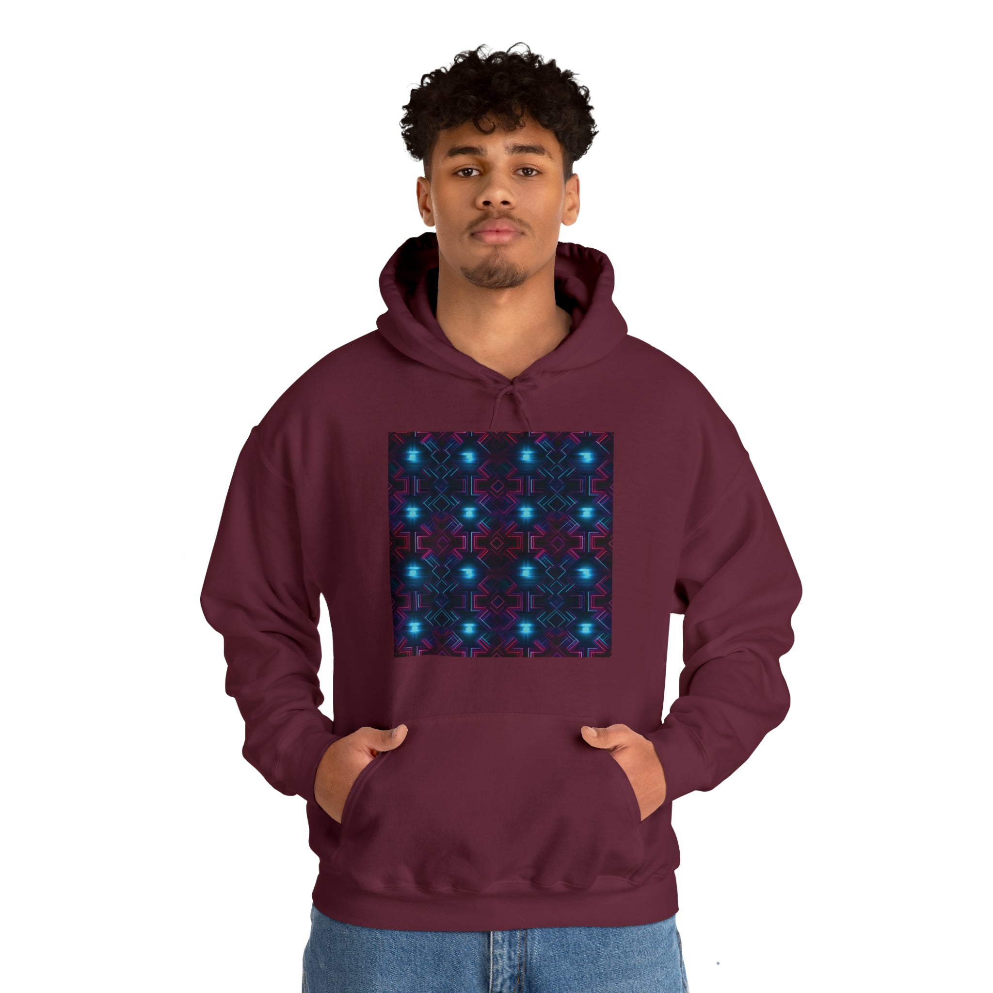 Unisex Heavy Blend™ Hooded Sweatshirt - Abstract Neon Designs 01