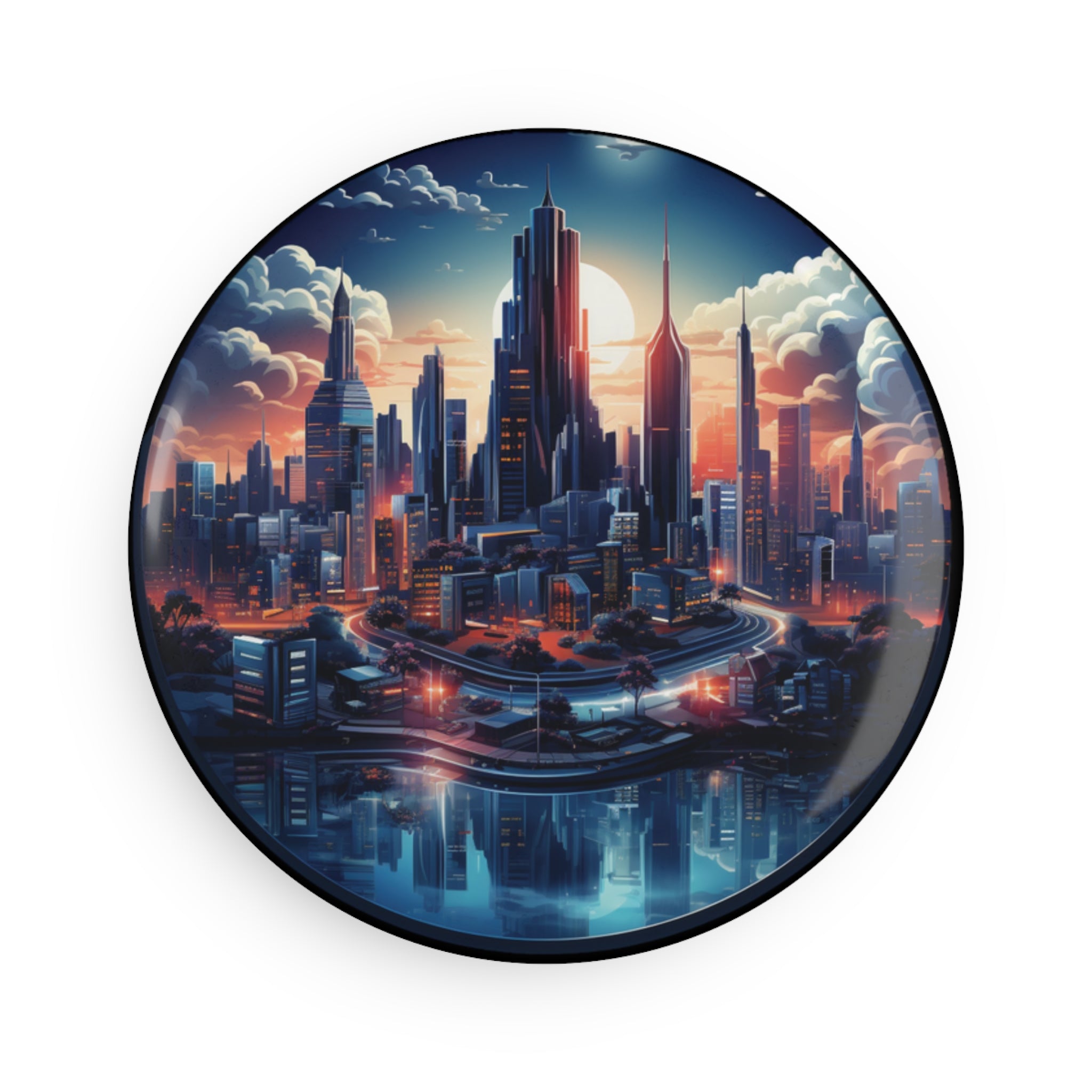 Button Magnet, Round (1 & 10 pcs) - Isometric City Designs 31