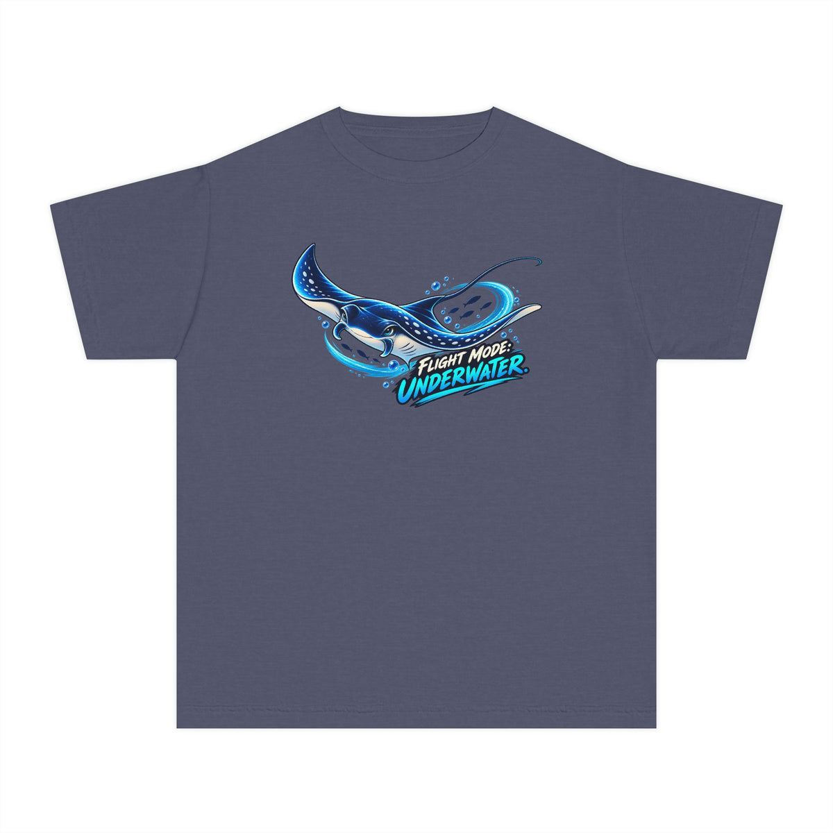 Manta Ray Flying Underwater, a Science design, on a youth midweight cotton tee