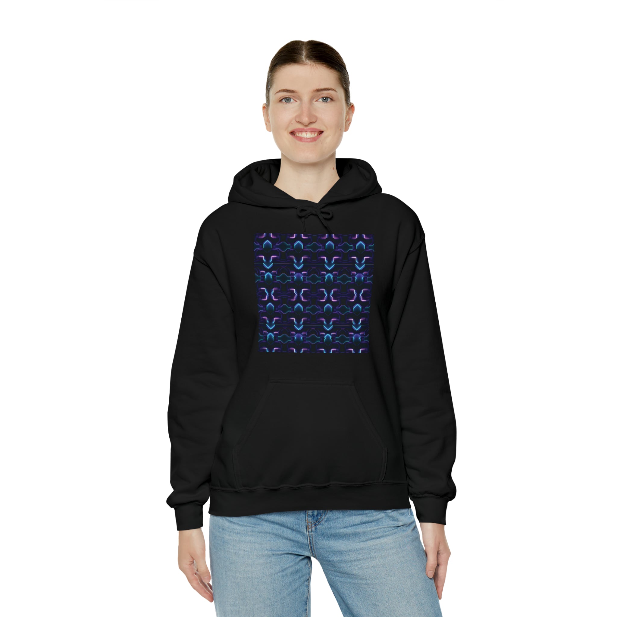 Unisex Heavy Blend™ Hooded Sweatshirt - Abstract Neon Designs 06