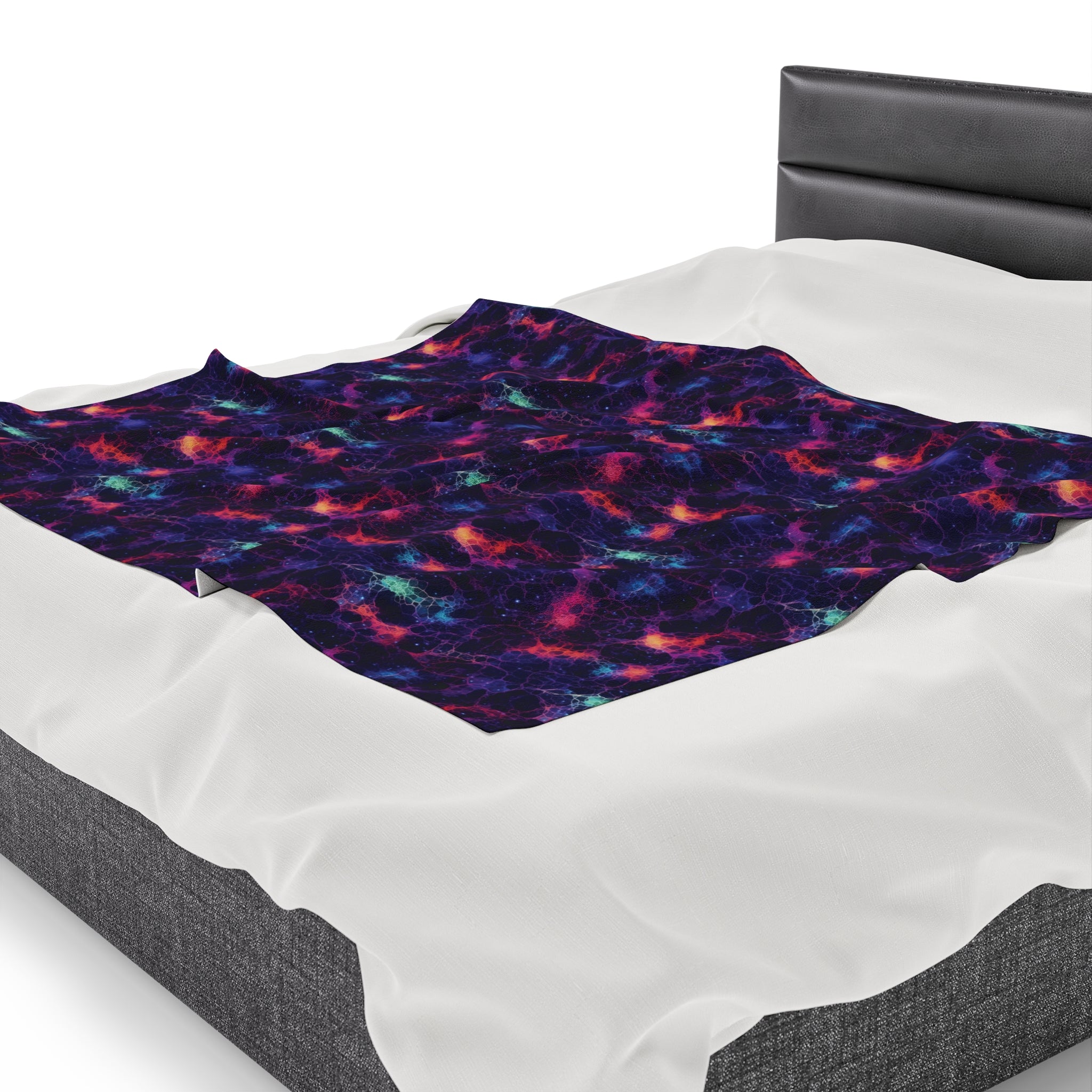 Velveteen Plush Blanket (AOP) - Fantasy Galaxies 08