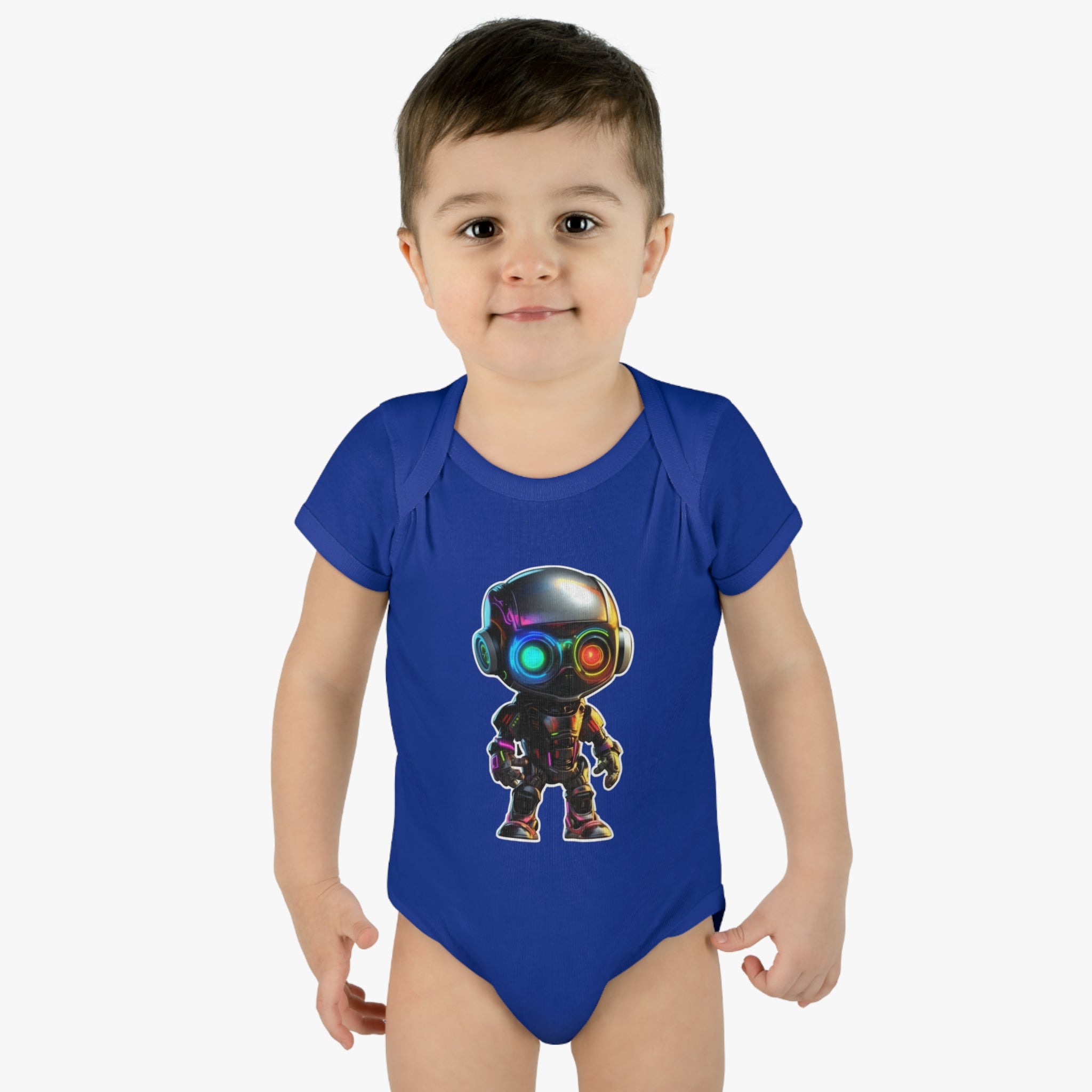 Infant Baby Rib Bodysuit - Byte, Robot Pop Art 06