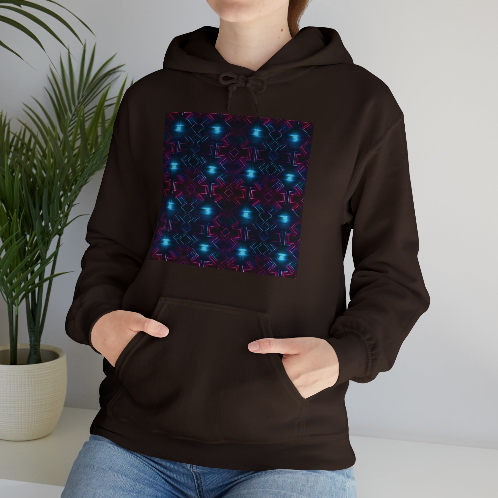 Unisex Heavy Blend™ Hooded Sweatshirt - Abstract Neon Designs 01