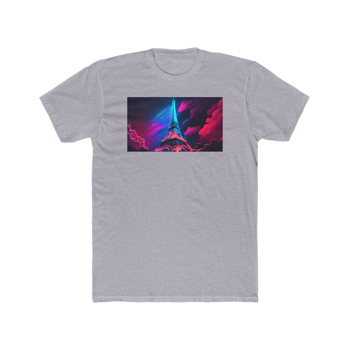 Eiffel Tower, a Elsewhere design, on a men's cotton crew tee