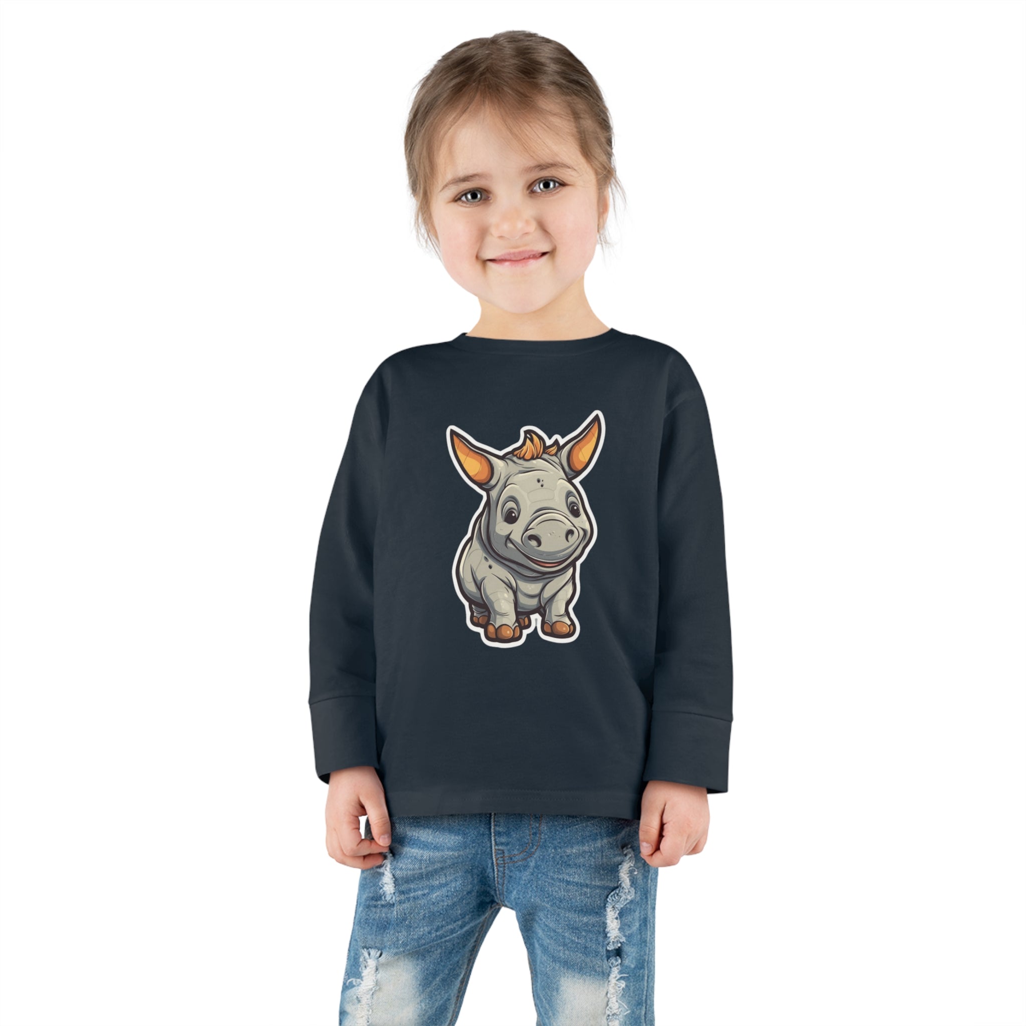 Toddler Long Sleeve Tee - Rhinoceros Calf
