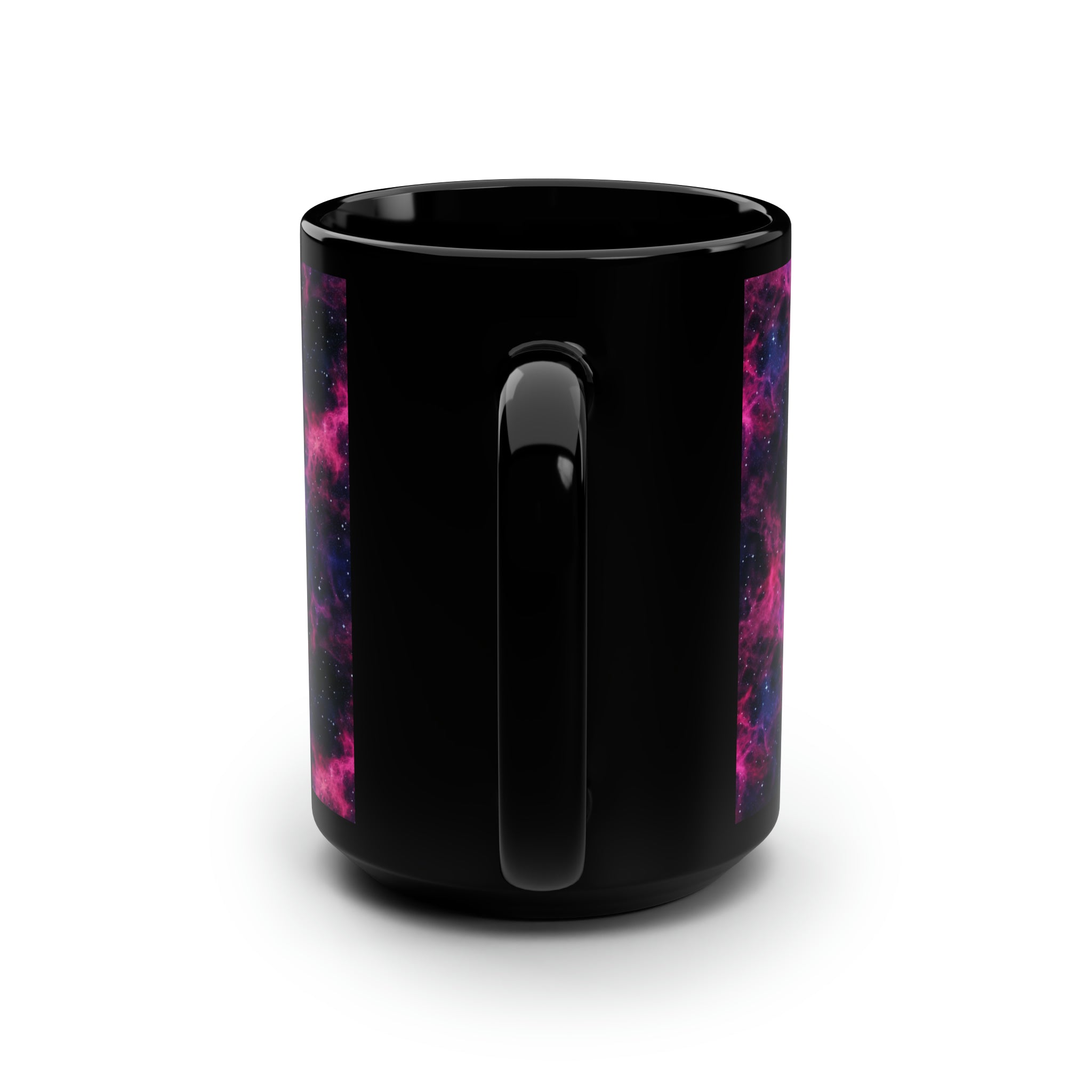 Black Mug, 15oz (AOP) - Fantasy Galaxies 02