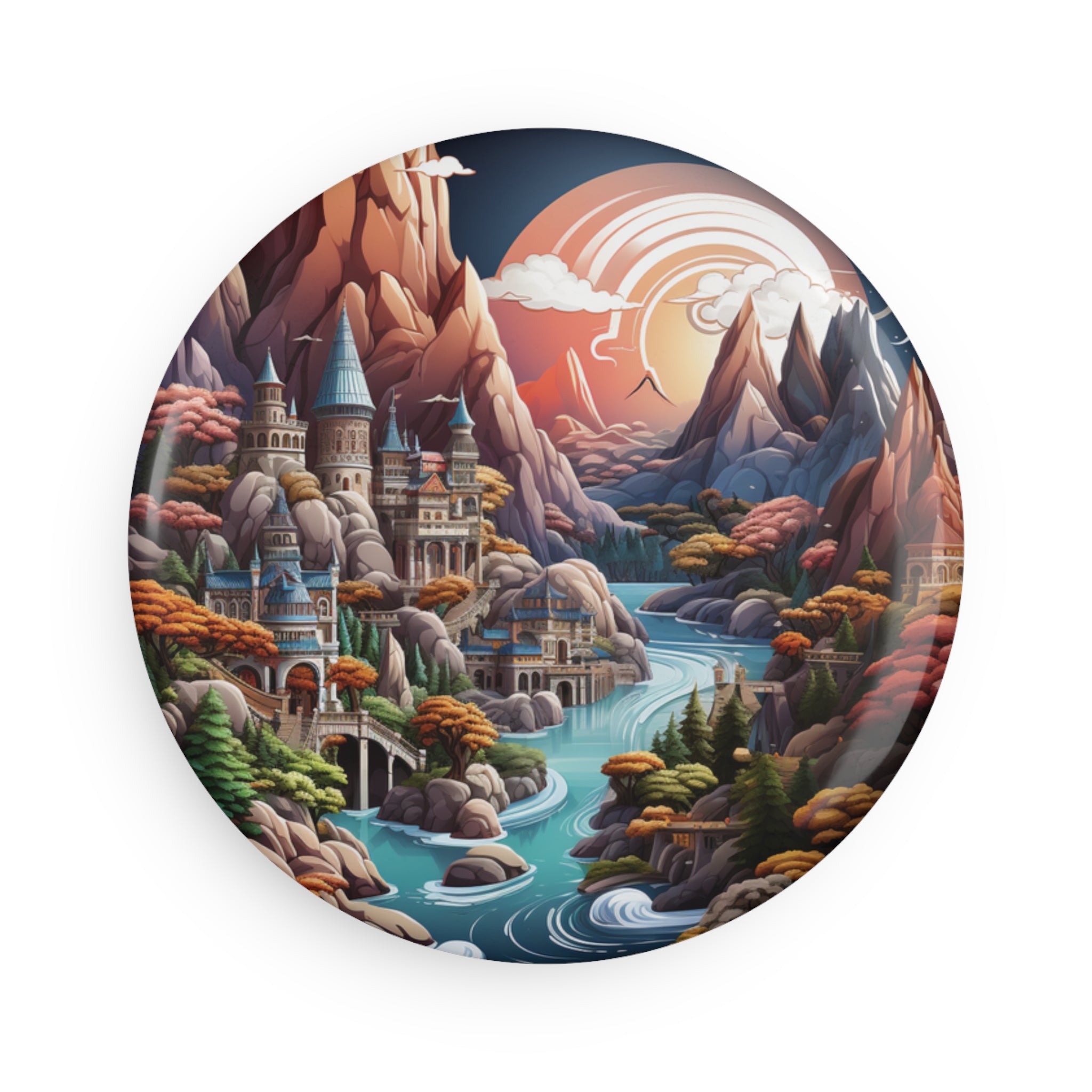 Button Magnet, Round (1 & 10 pcs) - Isometric City Designs 18